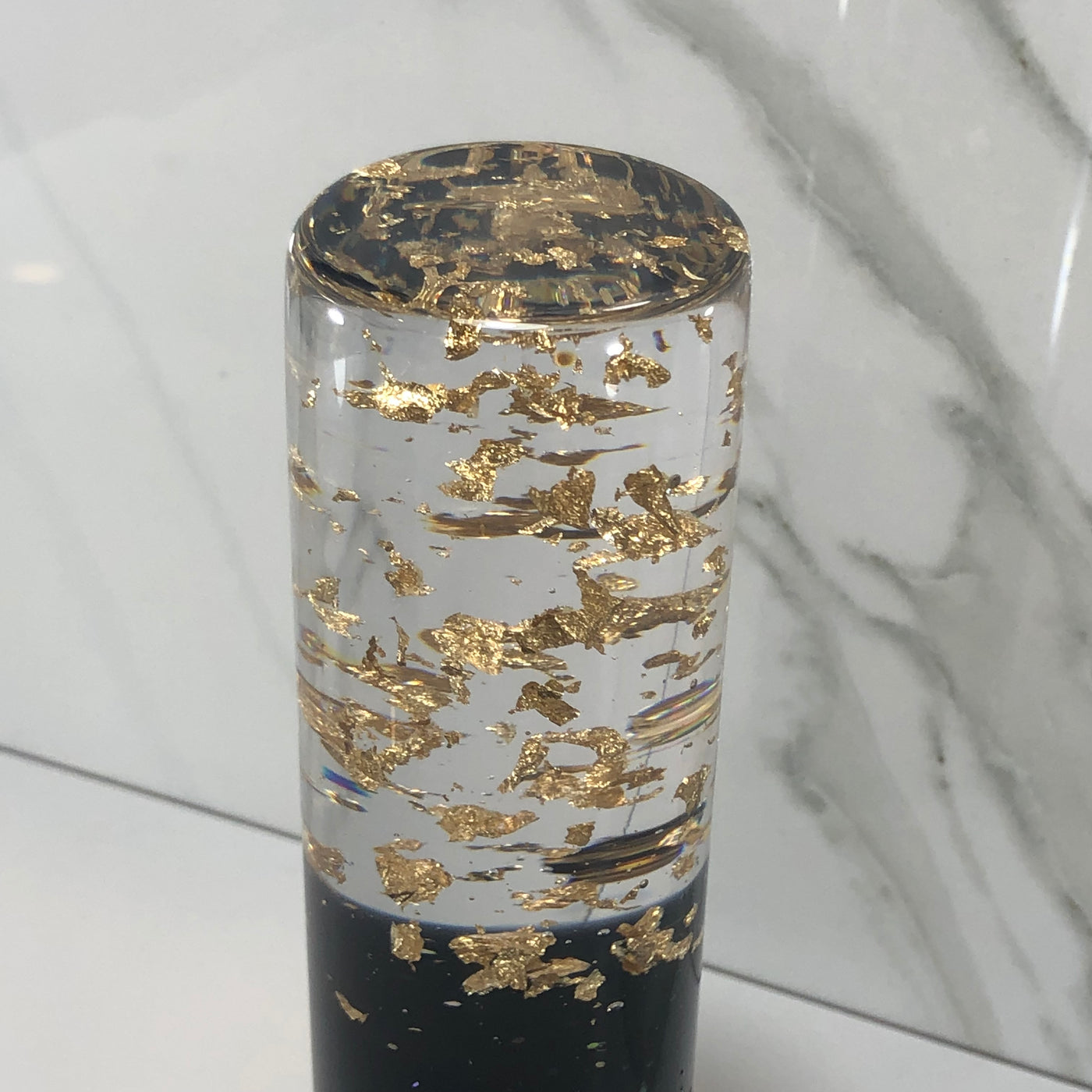 140mm Gold Gold Leaf Resin Shift Knob — 5.5 in, 12mm x 1.25