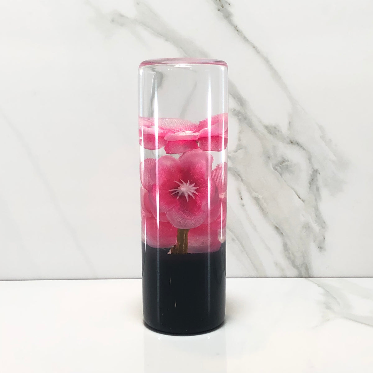 115mm Hot Pink Blossom Resin Shift Knob — 4.5 in, 12mm x 1.25