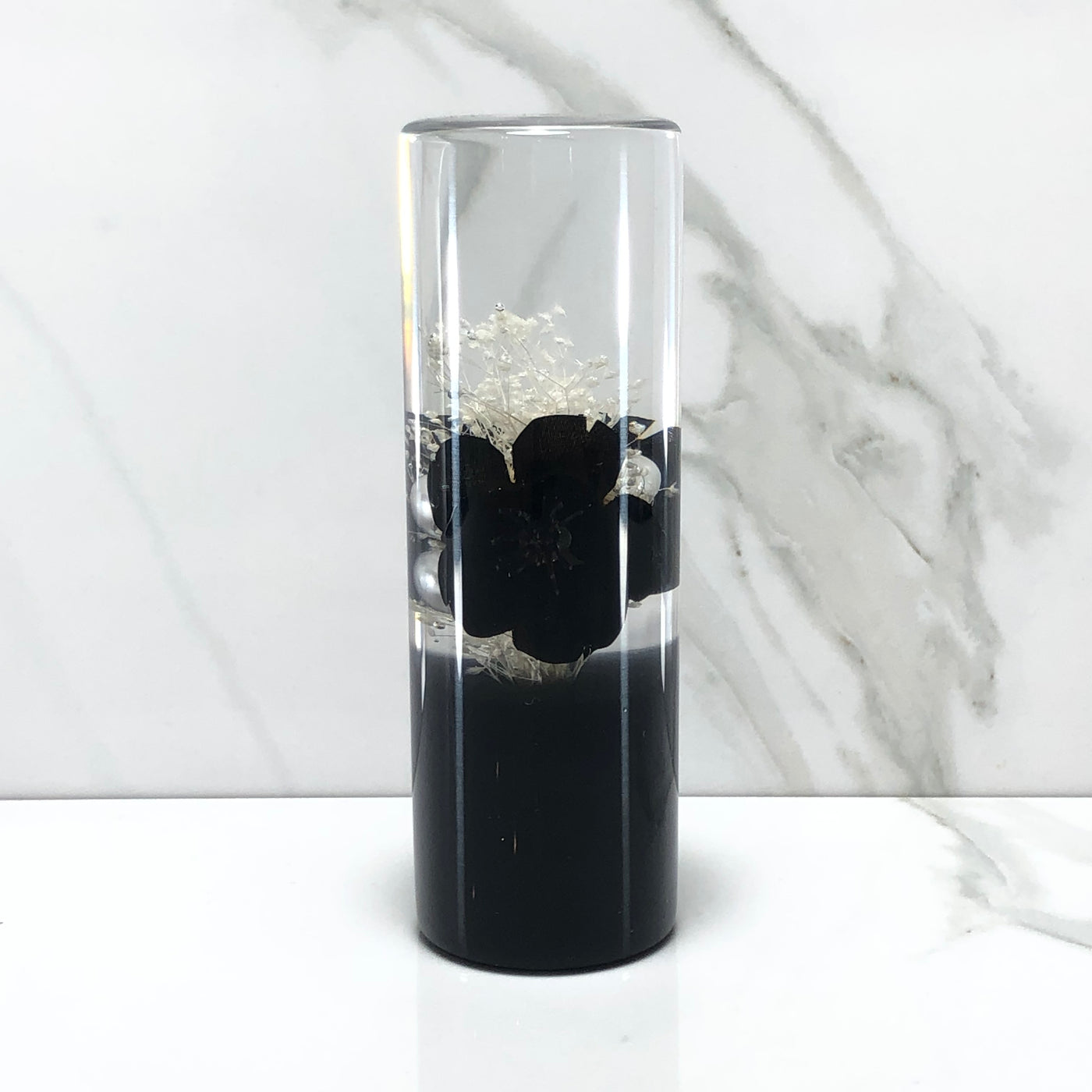 115mm Black Stardust Blossom Resin Shift Knob — 4.5 in, 12mm x 1.25