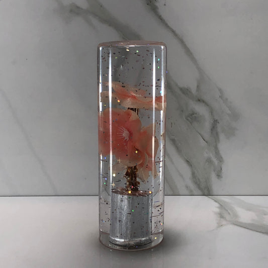 Mr__Grip Resin Shift Knob 115mm Clear Peach Blossom Flower