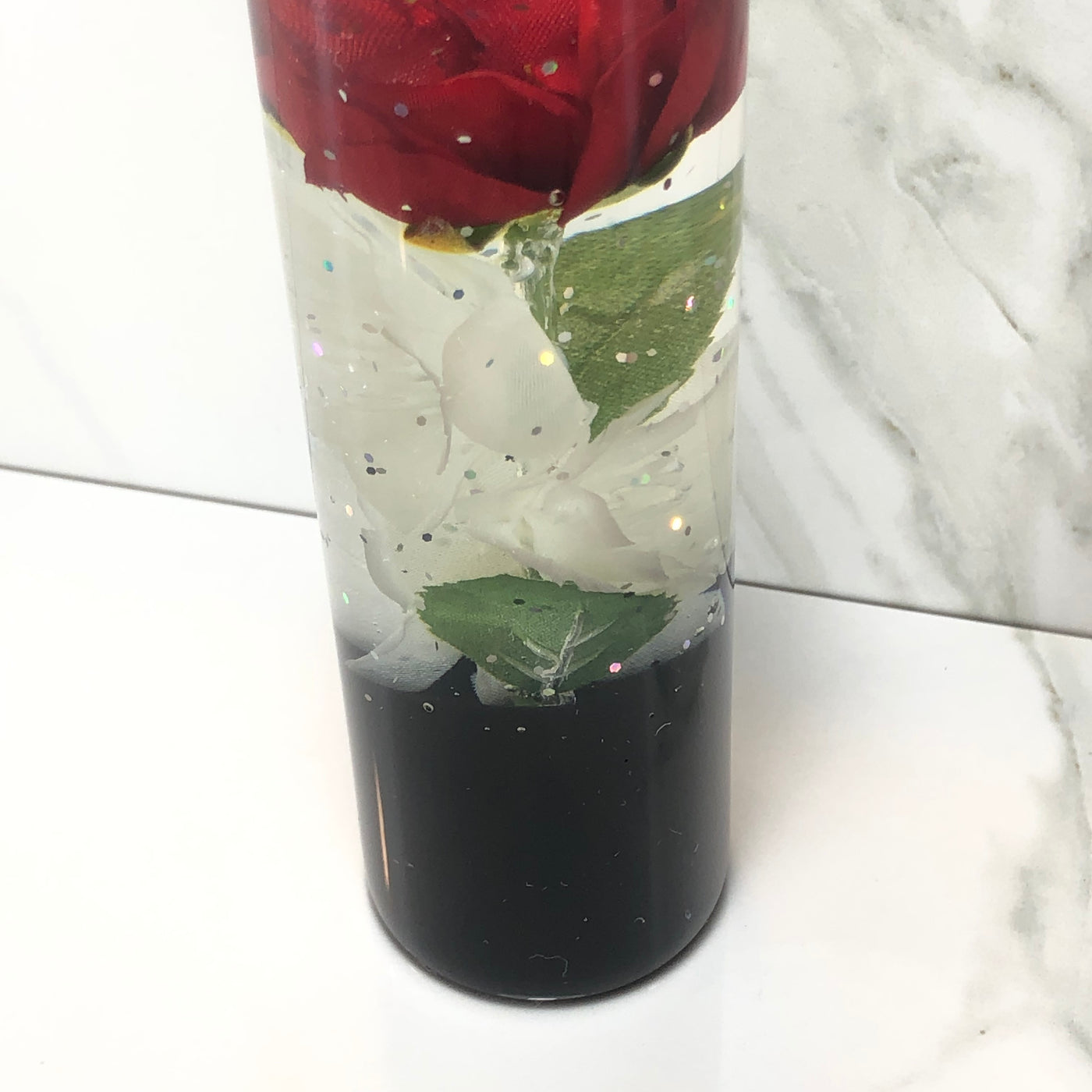 140mm Red Rose Resin Shift Knob — 5.5 in, 12mm x 1.25
