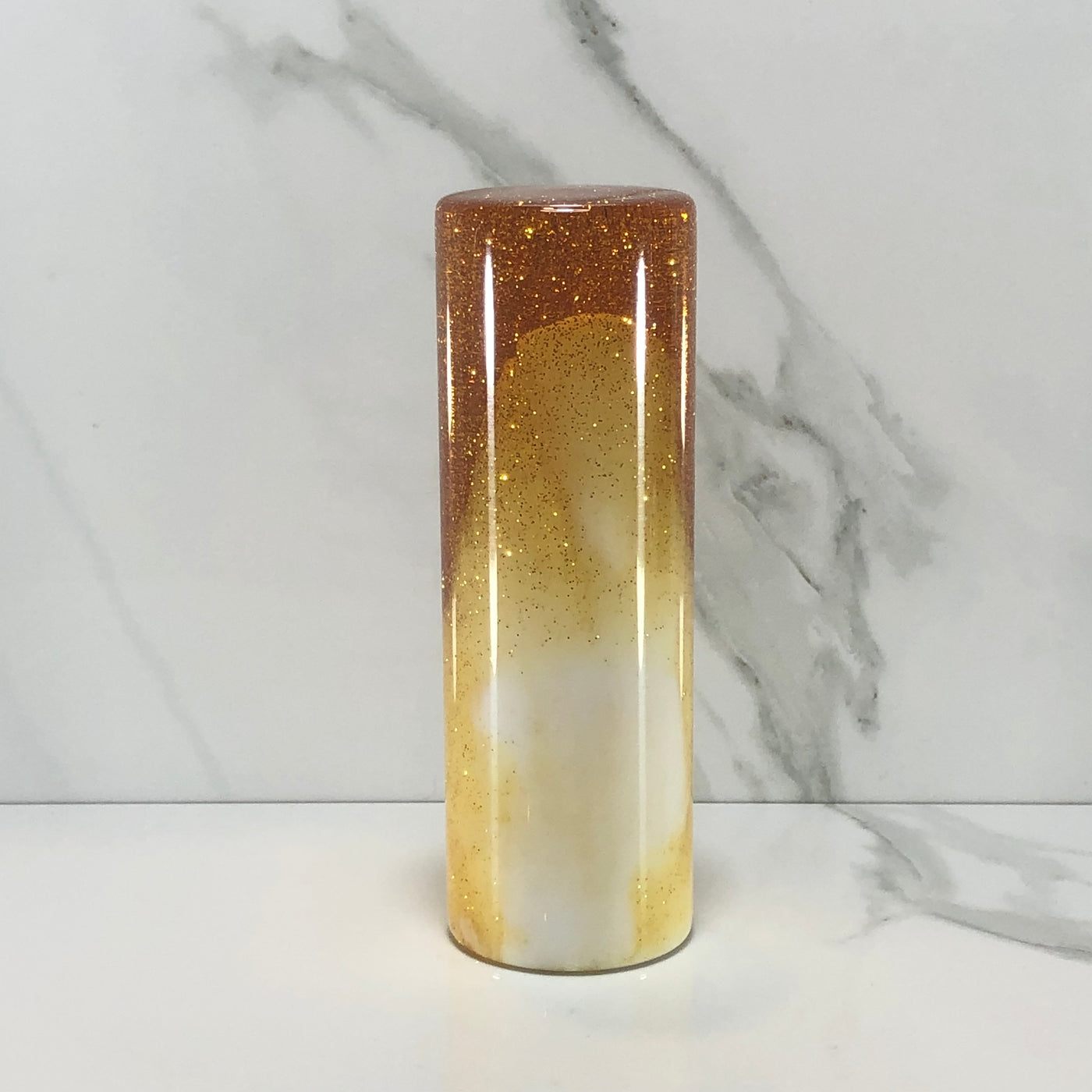 115mm Gold Glitter Resin Shift Knob — 4.5 in, 12mm x 1.25