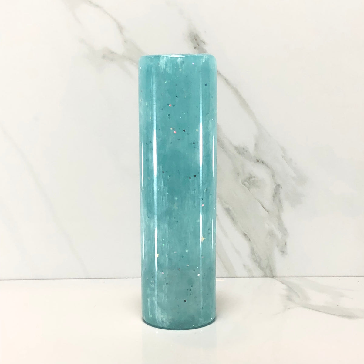 140mm Teal Resin Shift Knob — 5.5 in, 12mm x 1.25