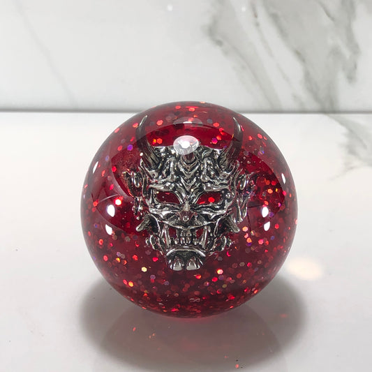 Mr__Grip 60mm Resin Shift Knob Round Oni Mask