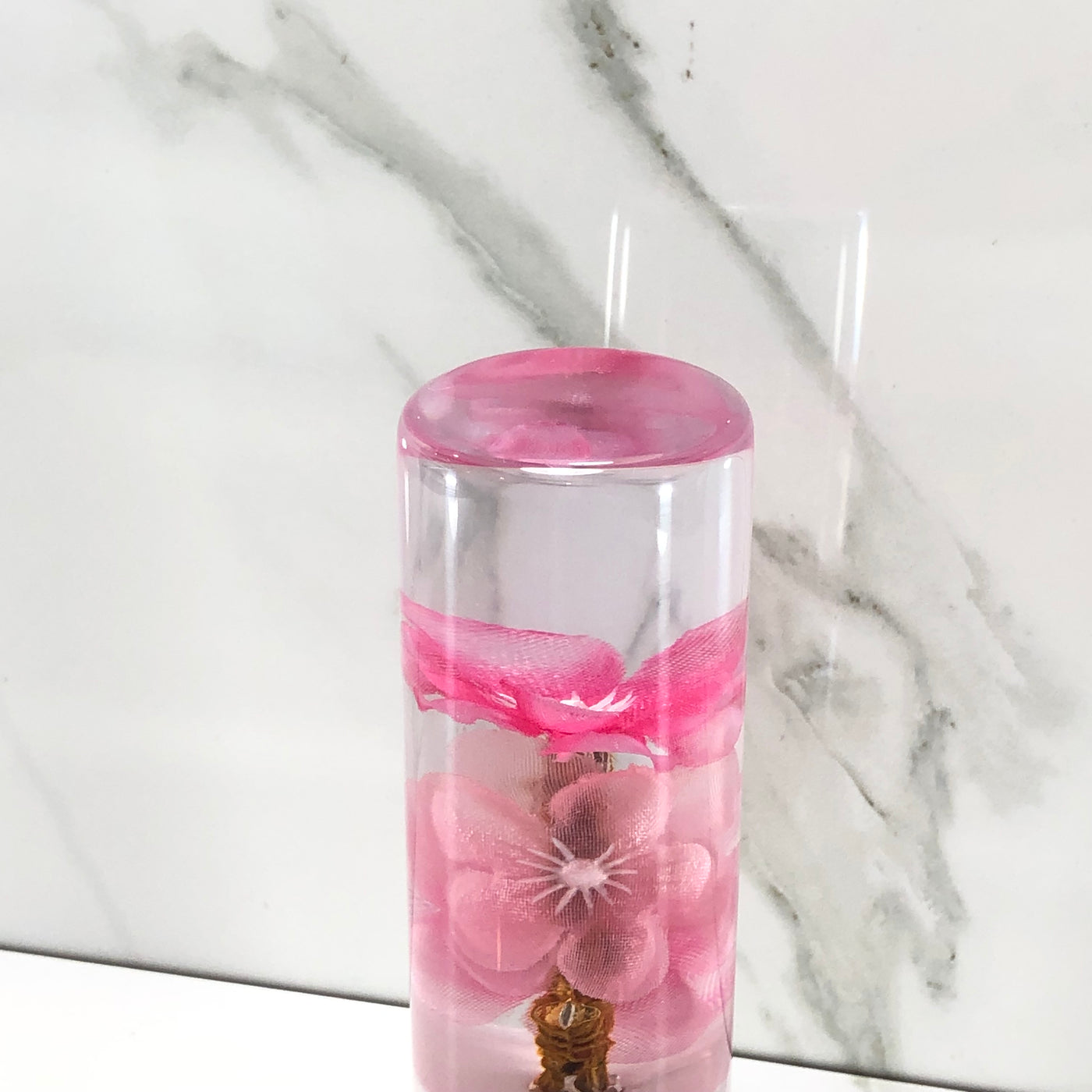 115mm Pink Blossom Resin Shift Knob — 4.5 in, 12mm x 1.25