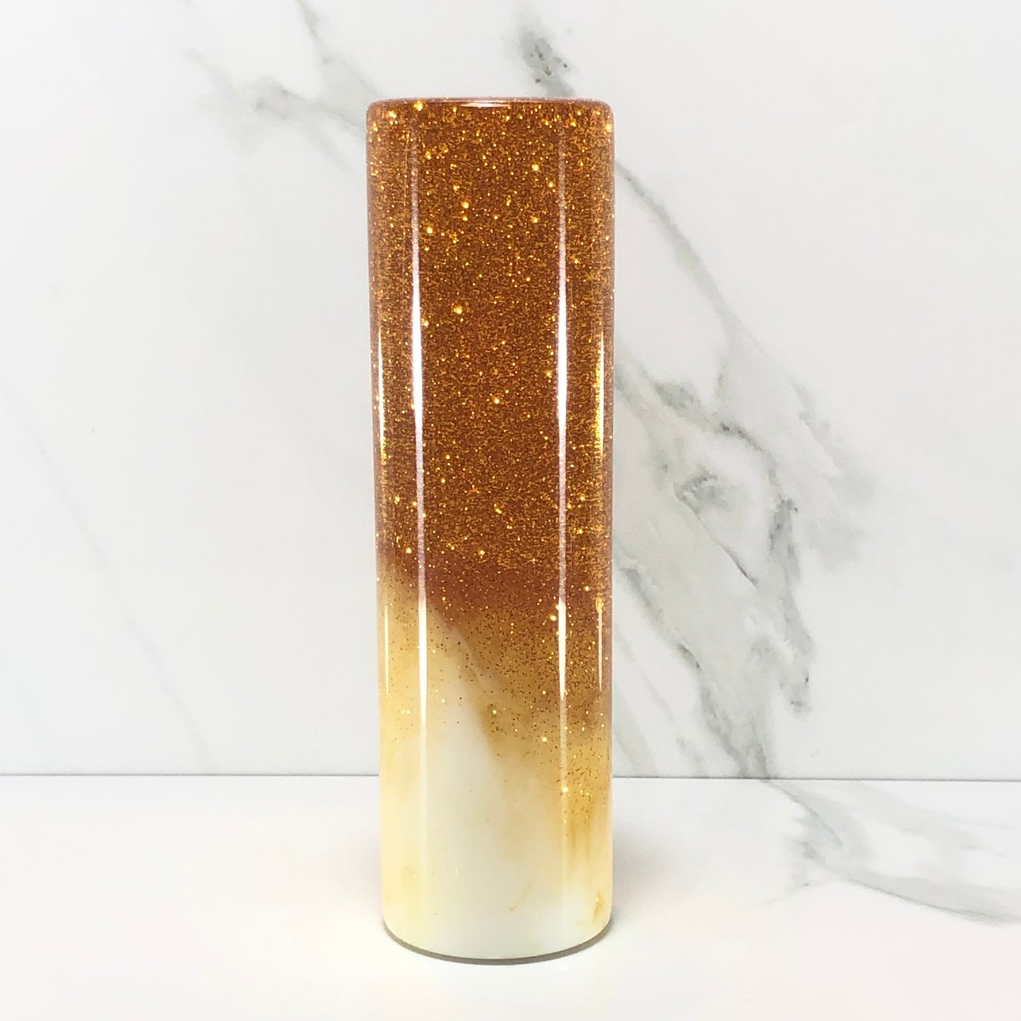 Mr__Grip 5 1/2 Inch Resin Custom Shift Knob honey gold glitter white #375