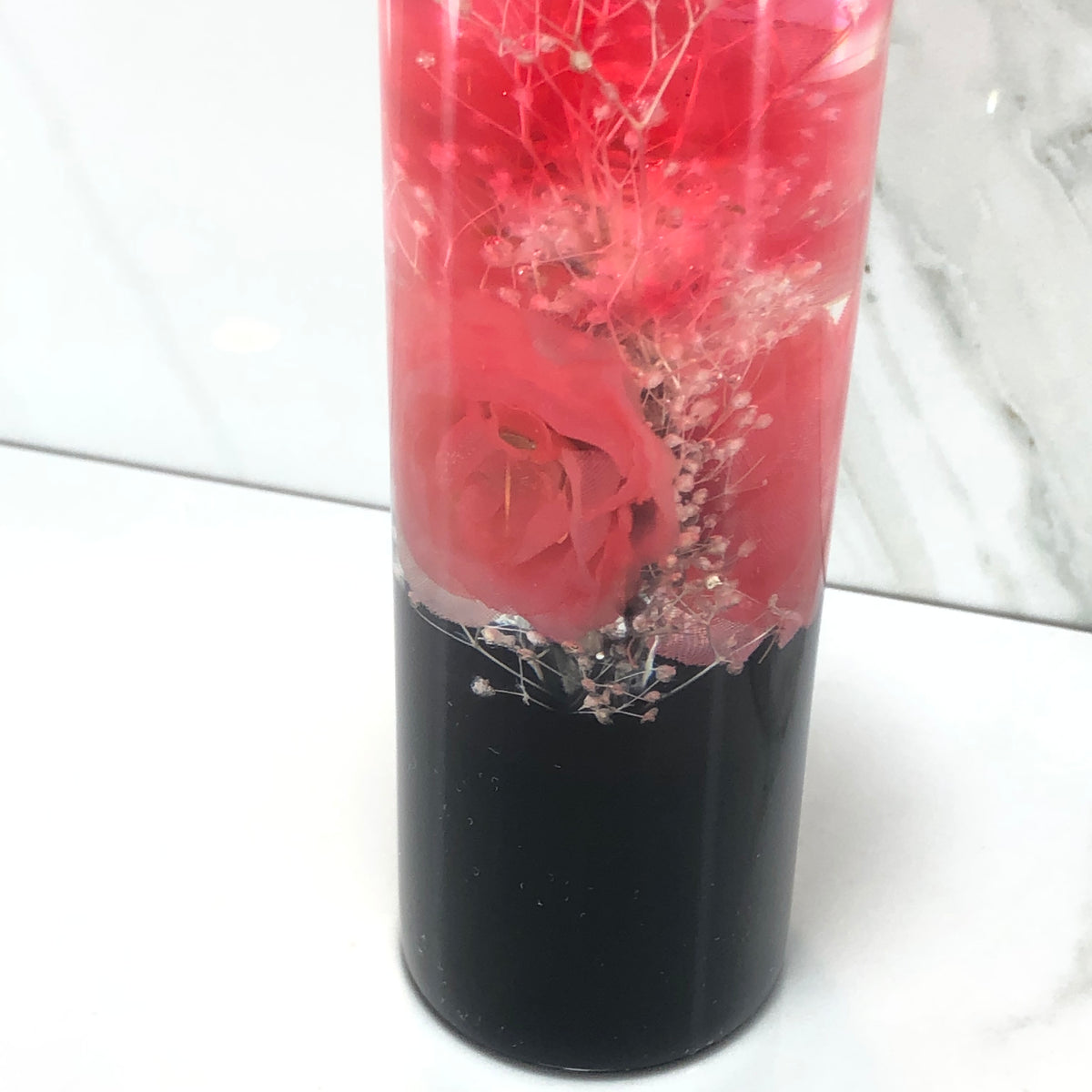 140mm Pink Rose Resin Shift Knob — 5.5 in, 12mm x 1.25