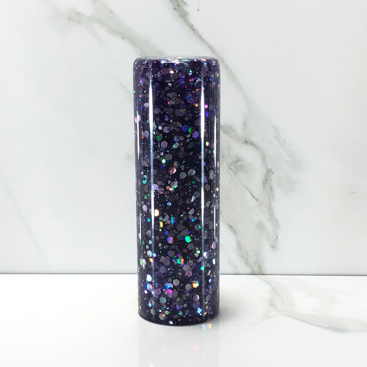 115mm Purple Silver Holographic Resin Shift Knob — 4.5 in, 12mm x 1.25