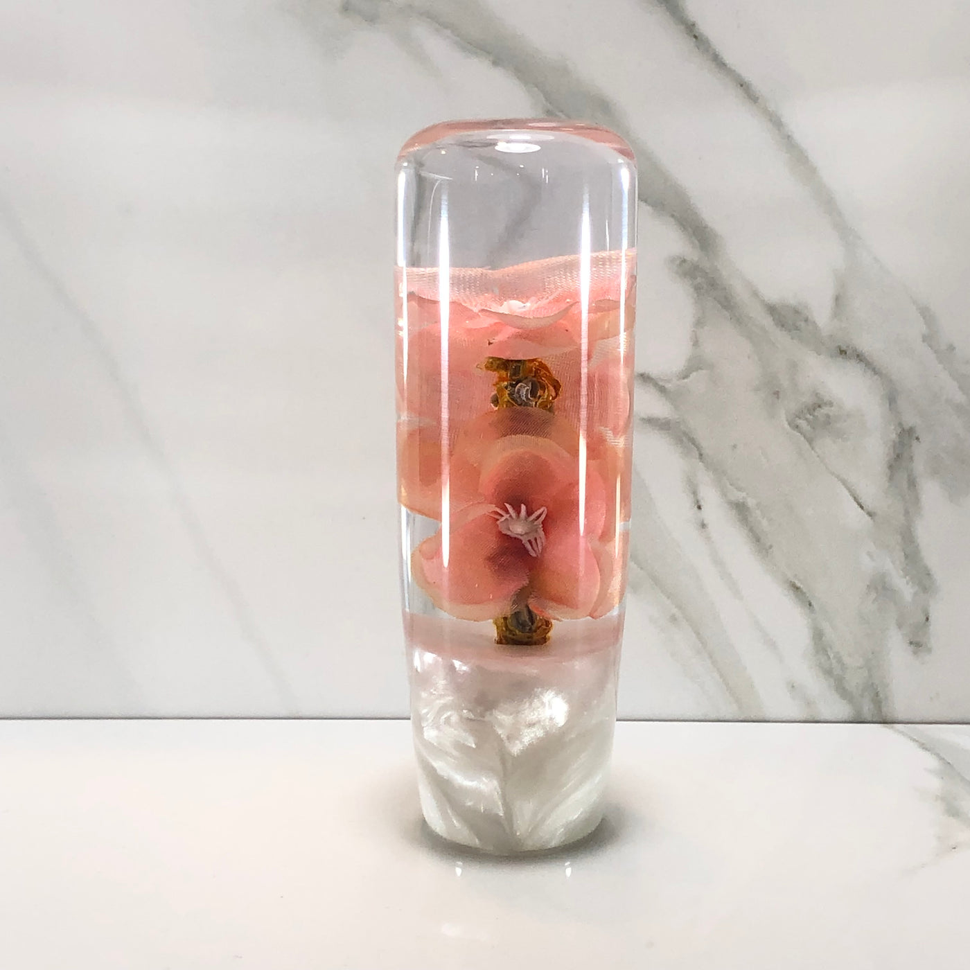 115mm Peach Blossom Resin Shift Knob — 4.5 in, 12mm x 1.25