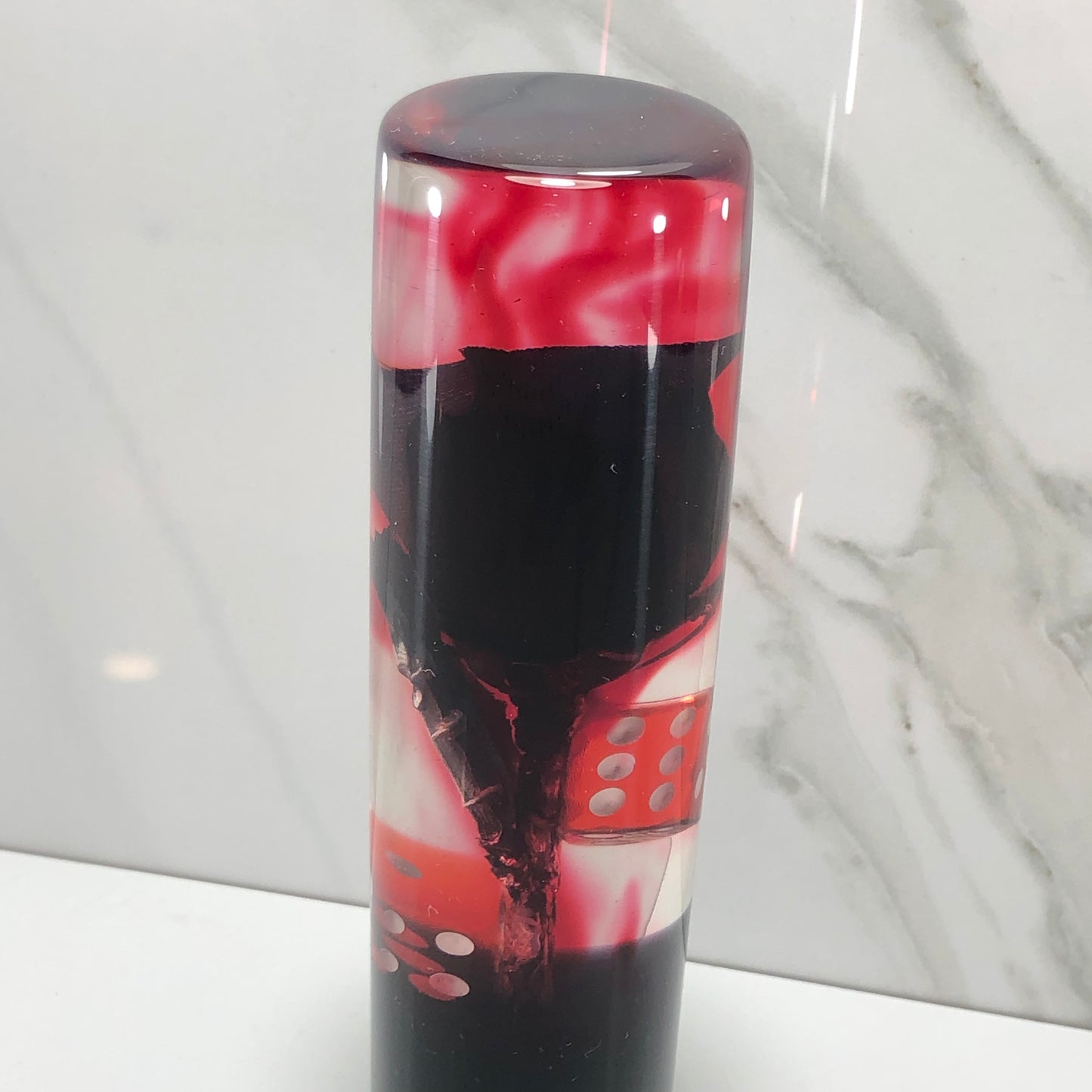 Mr__Grip 5 1/2 Inch Resin Custom Shift Knob Black Rose Black Cherry Blossom  JDM