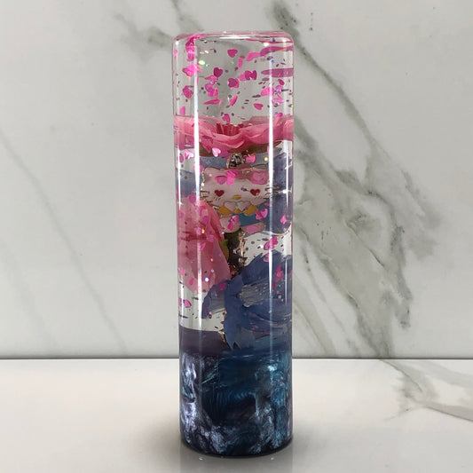 Mr__Grip Resin Shift Knob 140mm Pink & Blue Blossom Charm Kawaii Flower