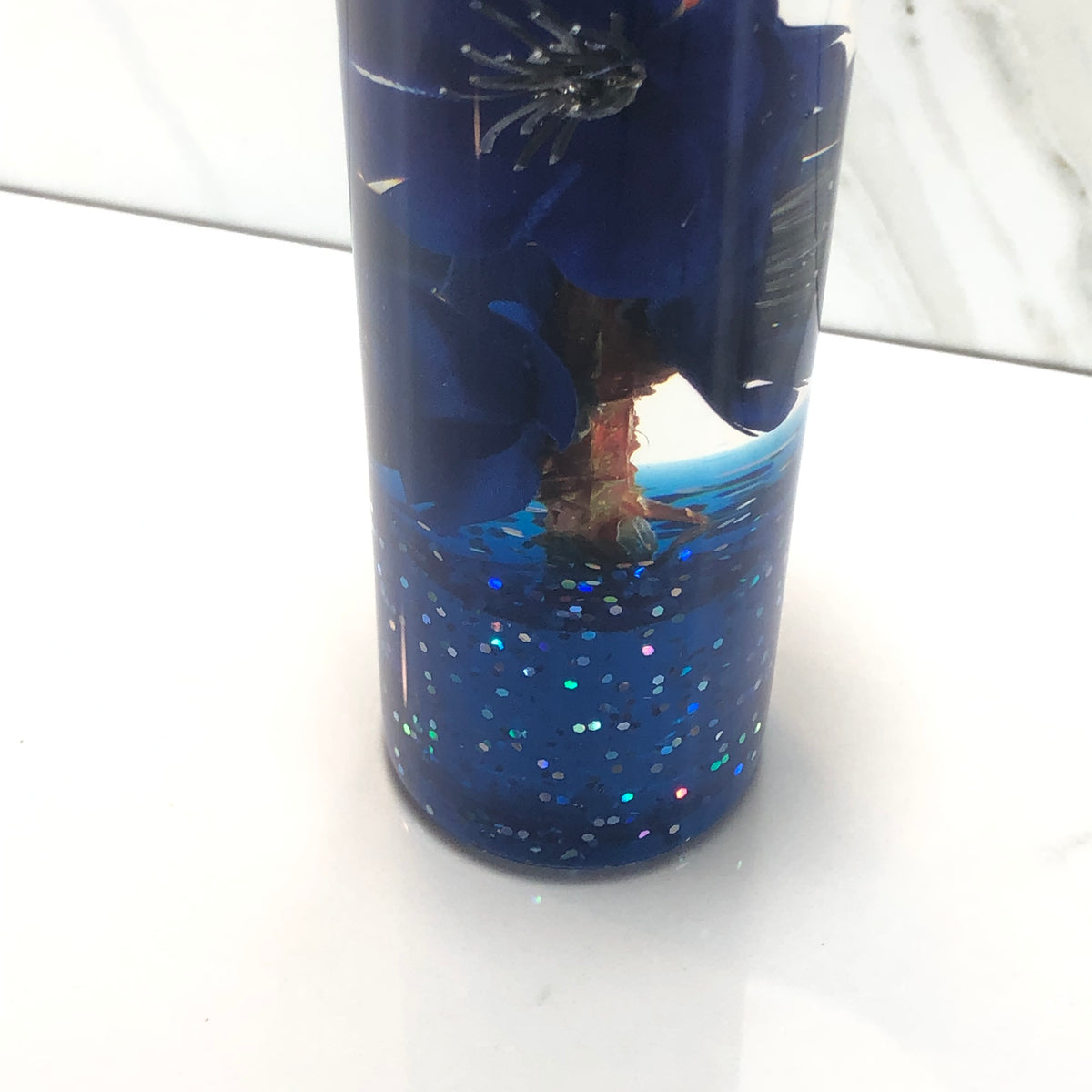 140mm Blue Blossom Resin Shift Knob — 5.5 in, 12mm x 1.25