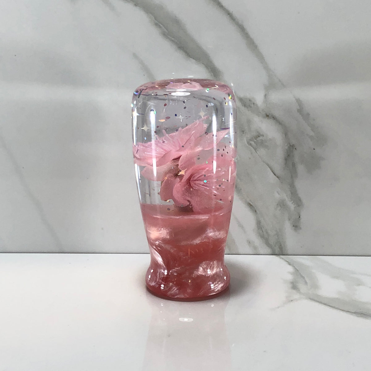 95mm Pink Charm Resin Shift Knob — 3.5 in, 12mm x 1.25