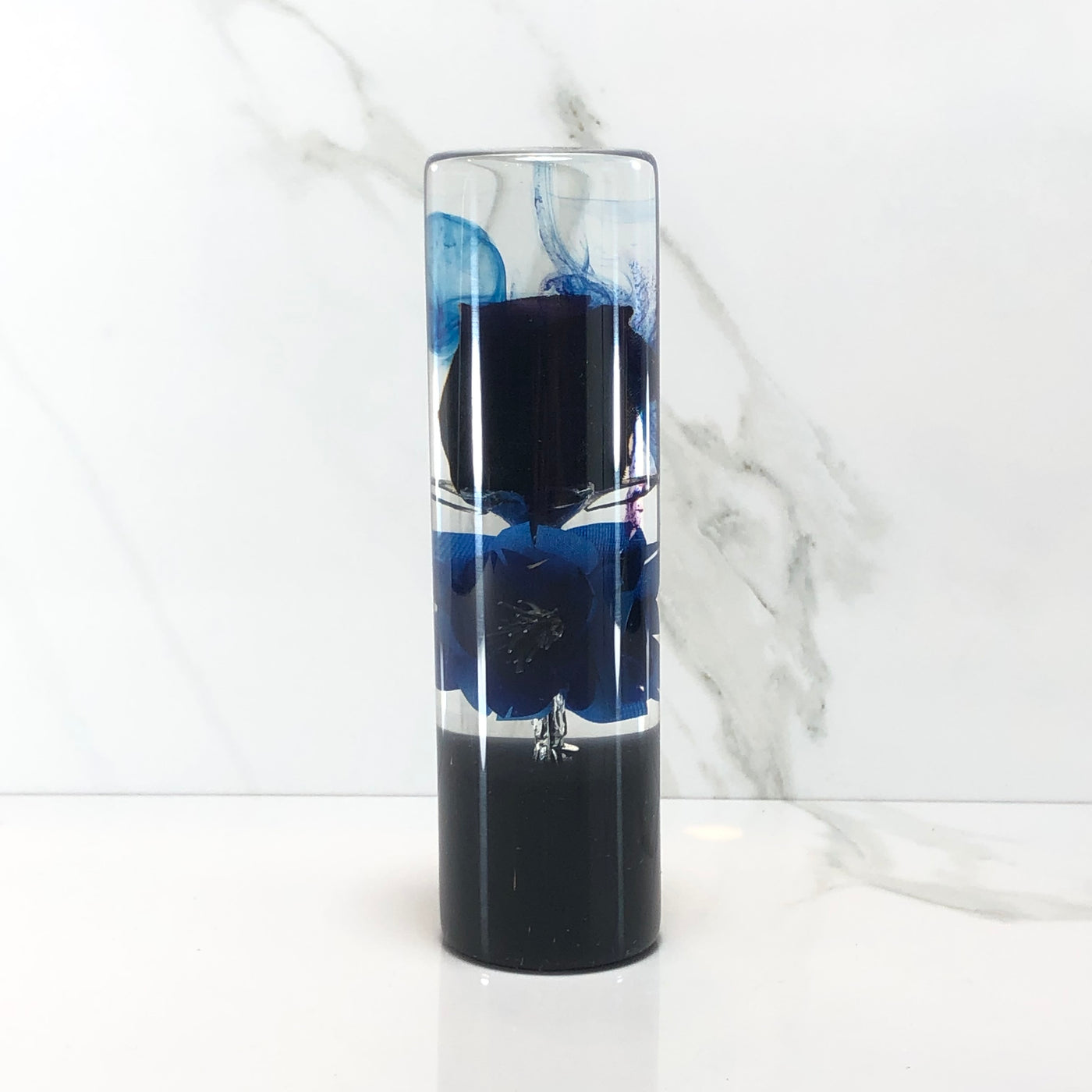 140mm Blue Rose Resin Shift Knob — 5.5 in, 12mm x 1.25