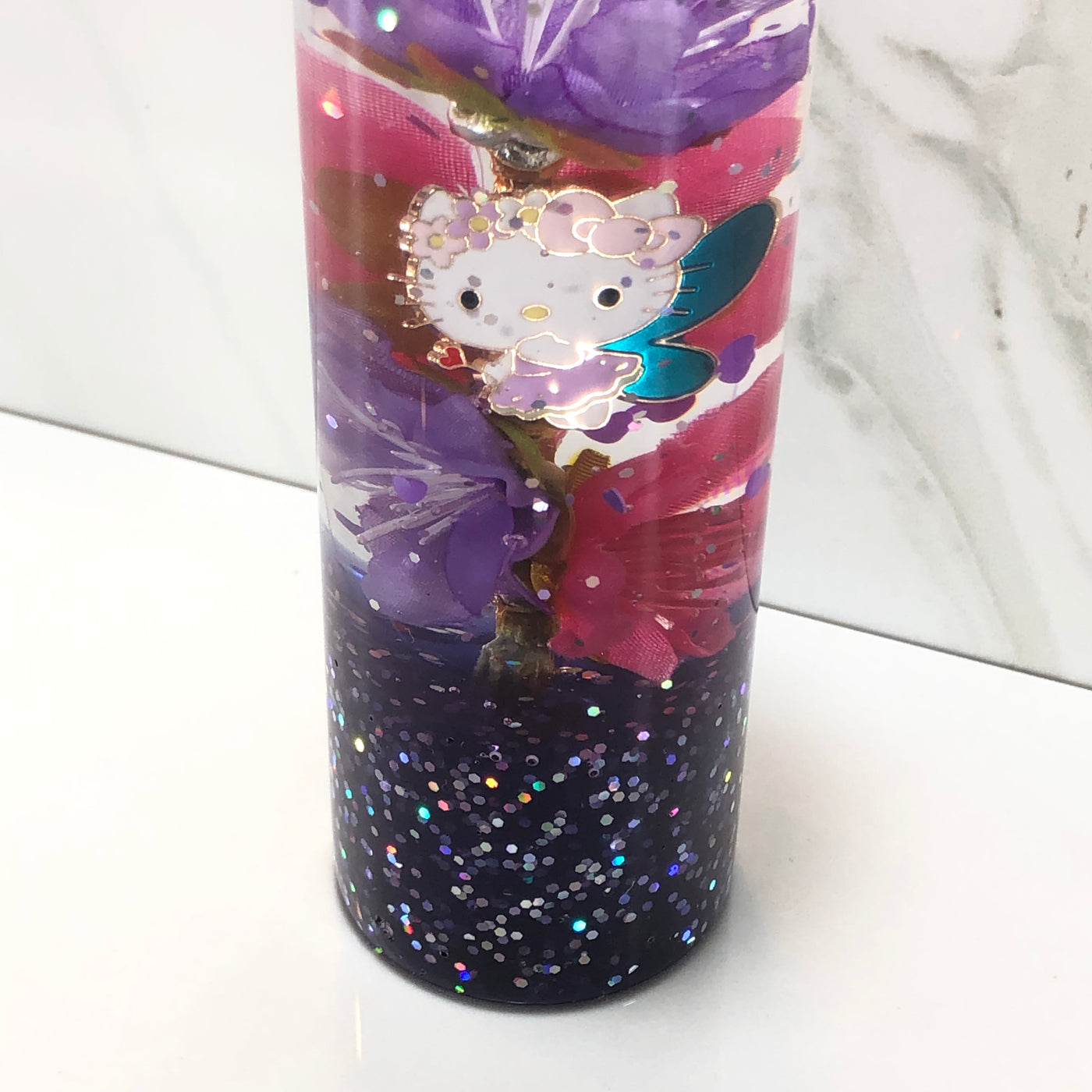 115mm Purple Pink Cherry Blossom Charm Resin Shift Knob — 4.5 in, 12mm x 1.25