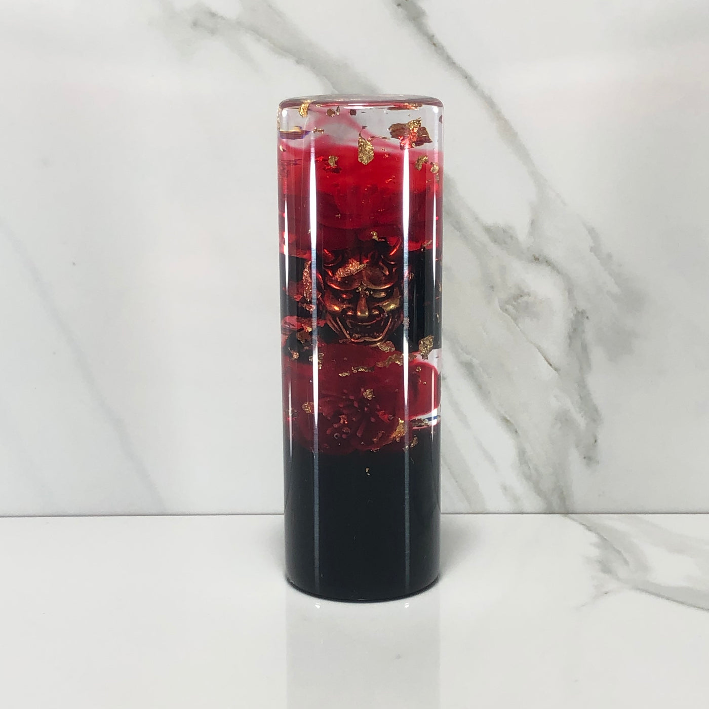 115mm Gold Gold Leaf Blossom Oni Resin Shift Knob — 4.5 in, 12mm x 1.25