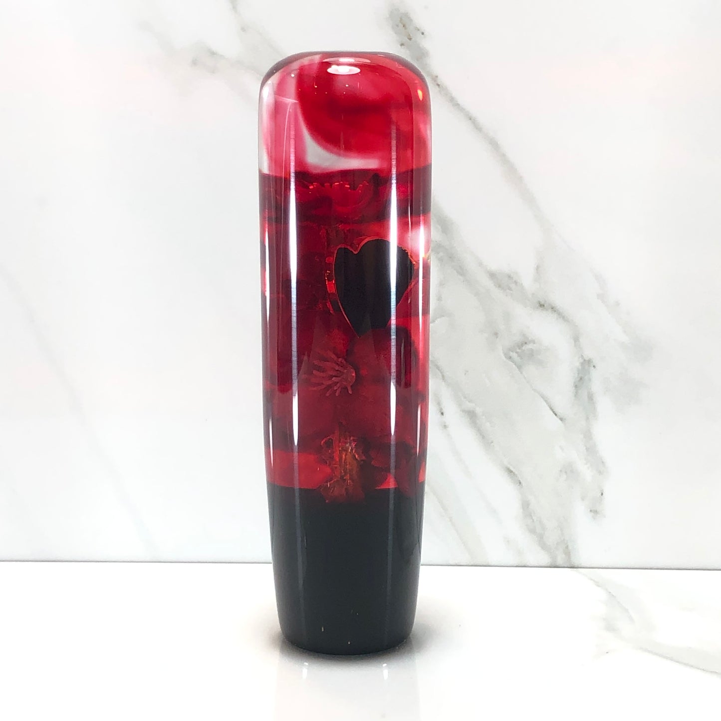 Mr__Grip 5 3/4 Resin Custom Shift Knob Bleeding Red Cherry Blossom Heart Charm #438