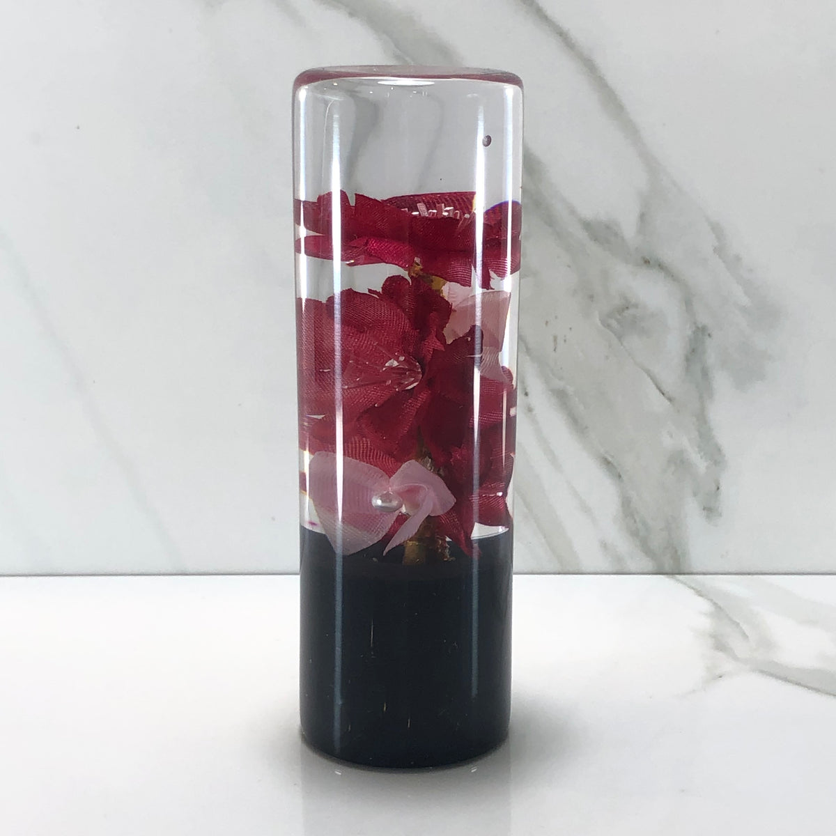 115mm Red Pink Blossom Resin Shift Knob — 4.5 in, 12mm x 1.25