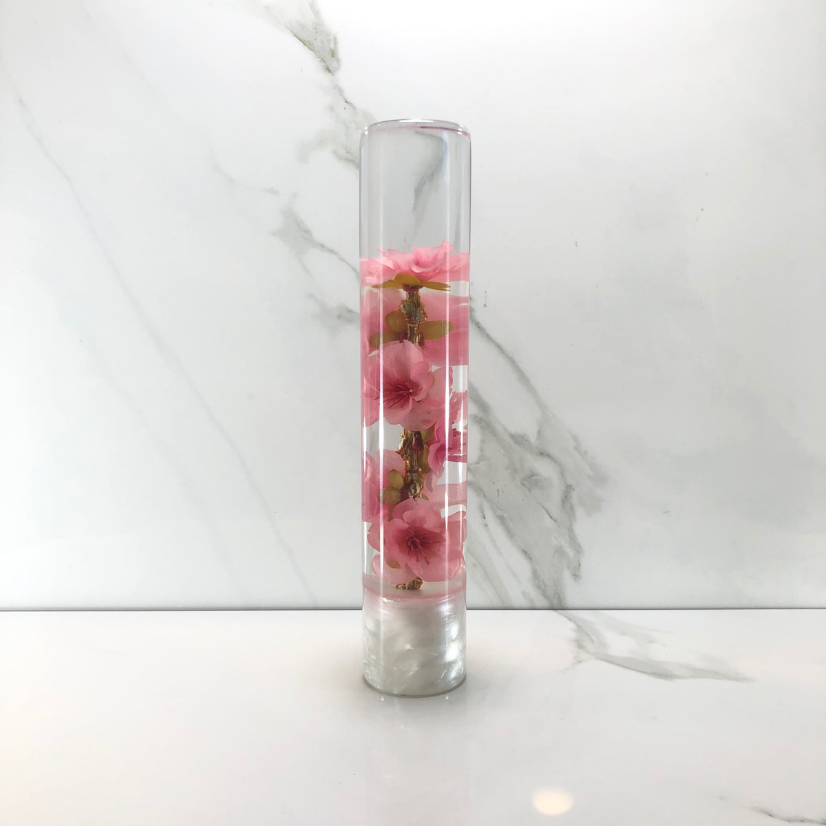 190mm Pink Cherry Blossom Resin Shift Knob — 7.5 in, 12mm x 1.25
