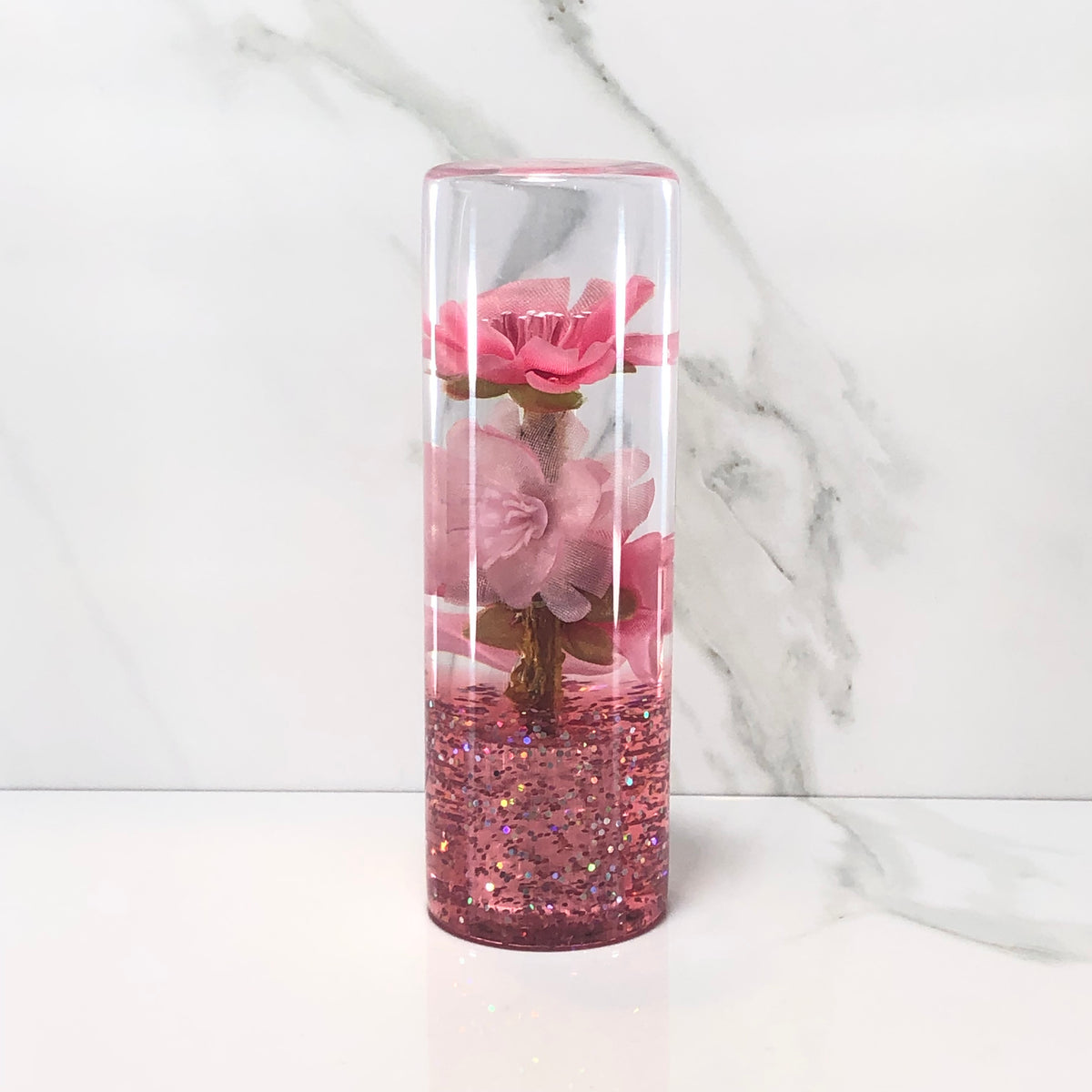 115mm Pink Blossom Resin Shift Knob — 4.5 in, 12mm x 1.25