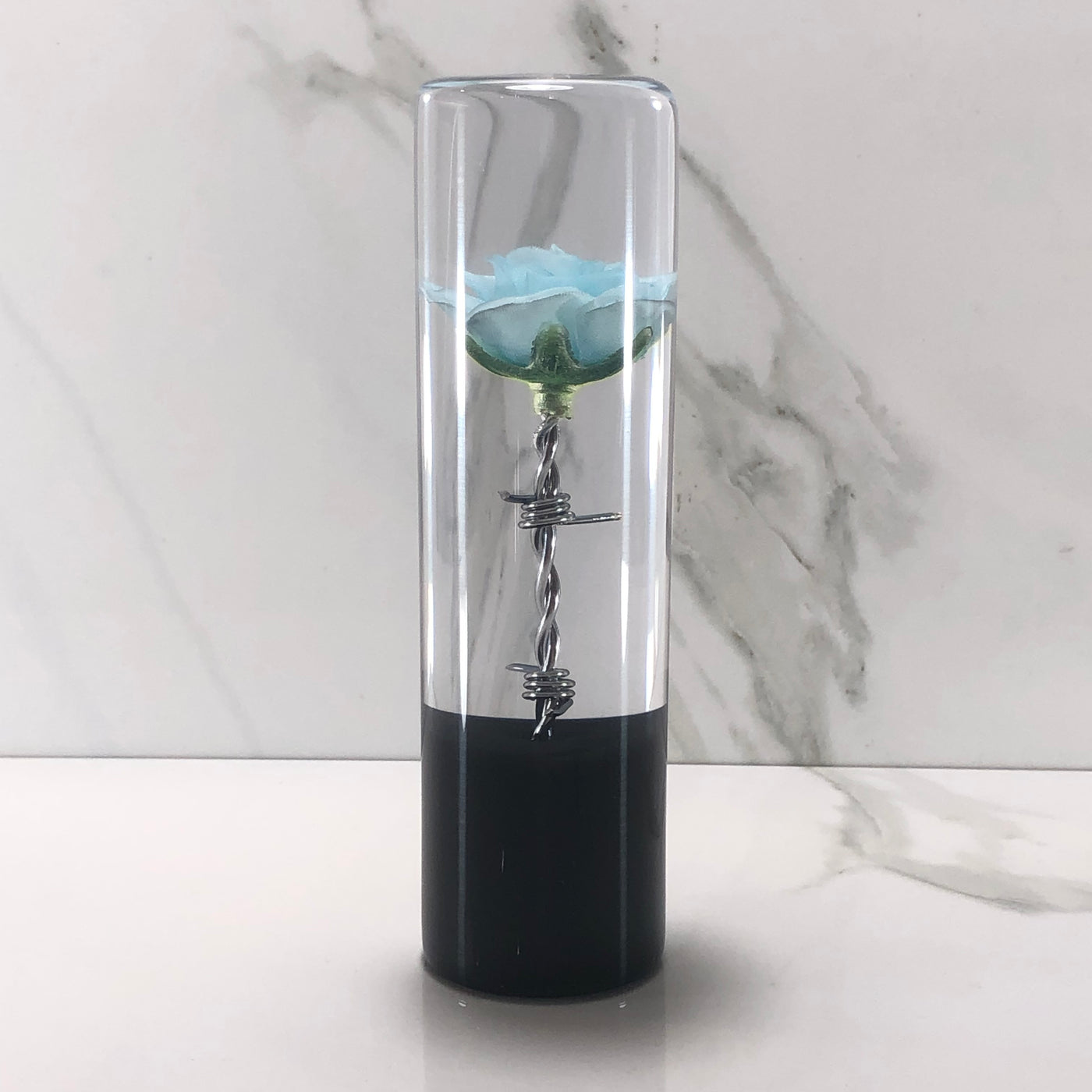 140mm Chrome Barb Wire Resin Shift Knob — 5.5 in, 12mm x 1.25