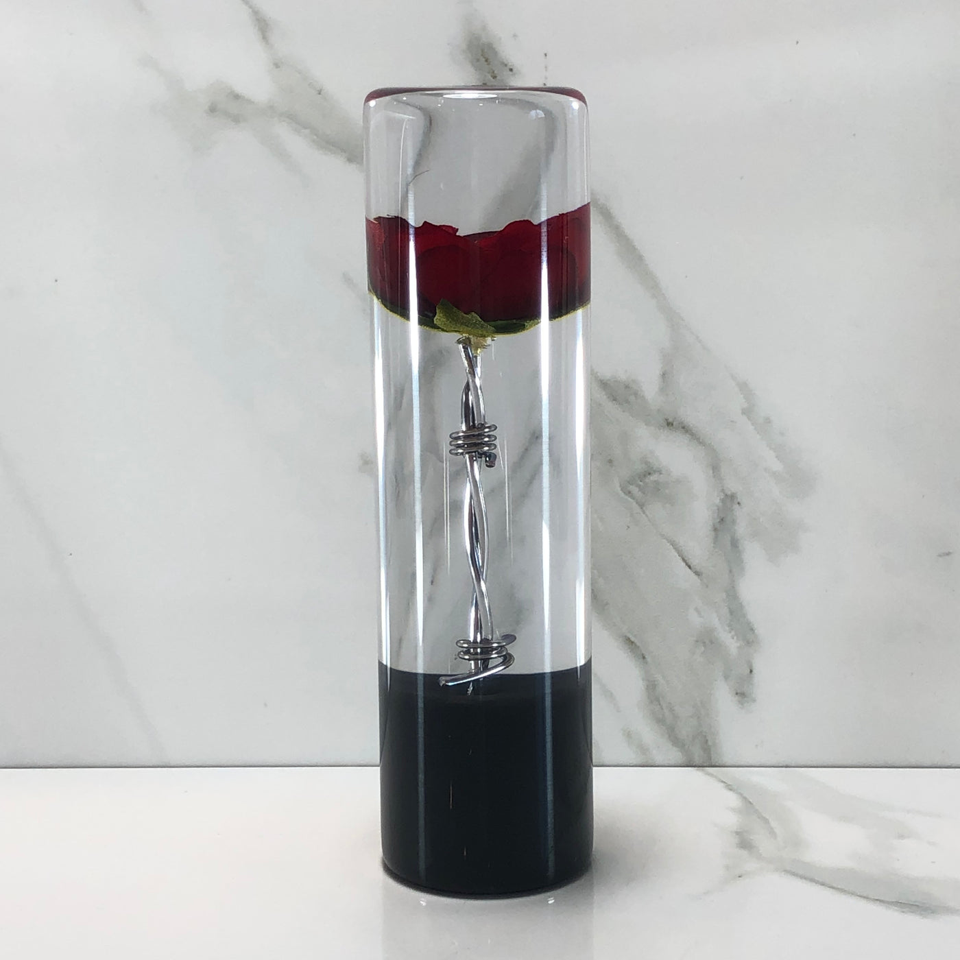 140mm Chrome Barb Wire Resin Shift Knob — 5.5 in, 12mm x 1.25