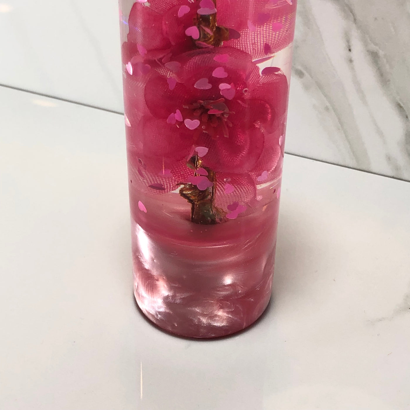 140mm Pink Blossom Resin Shift Knob — 5.5 in, 12mm x 1.25
