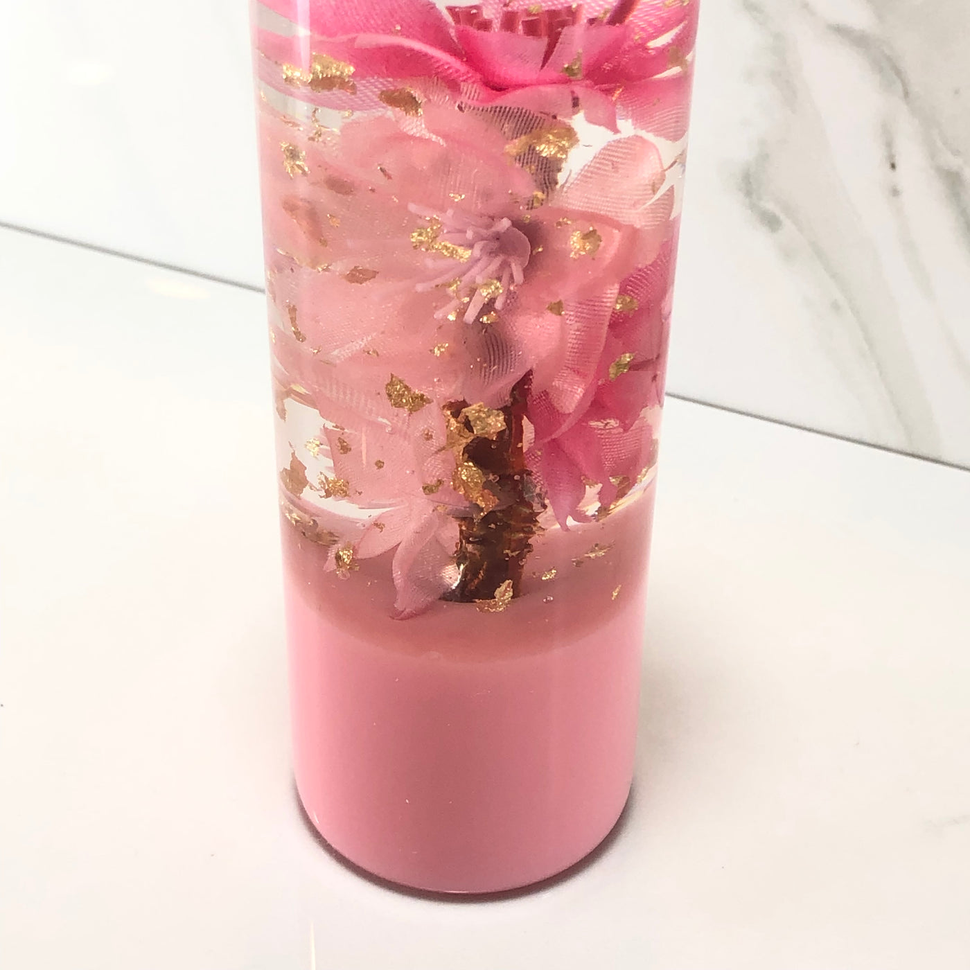 140mm Pink Blossom Resin Shift Knob — 5.5 in, 12mm x 1.25