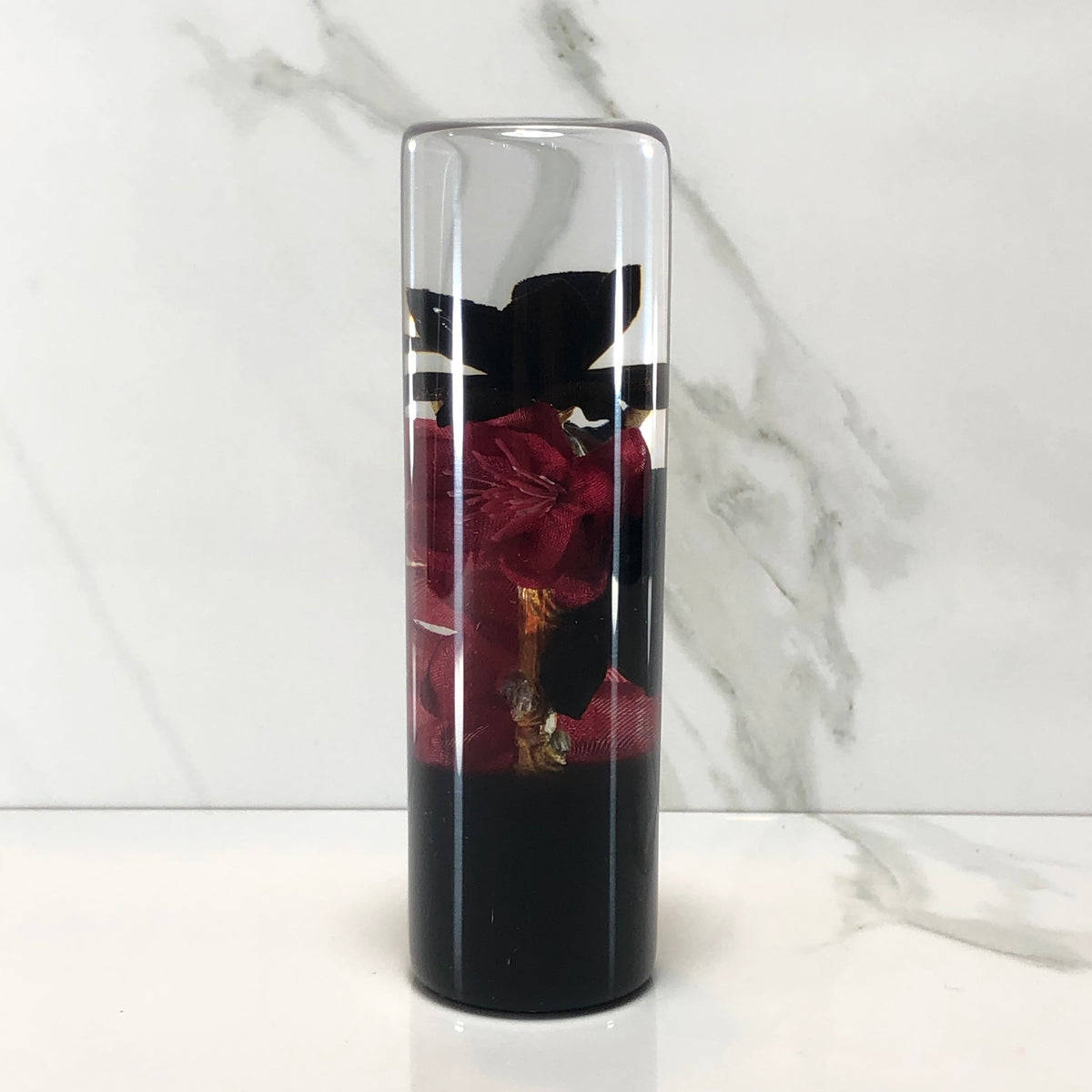 140mm Black Red Blossom Oni Resin Shift Knob — 5.5 in, 12mm x 1.25