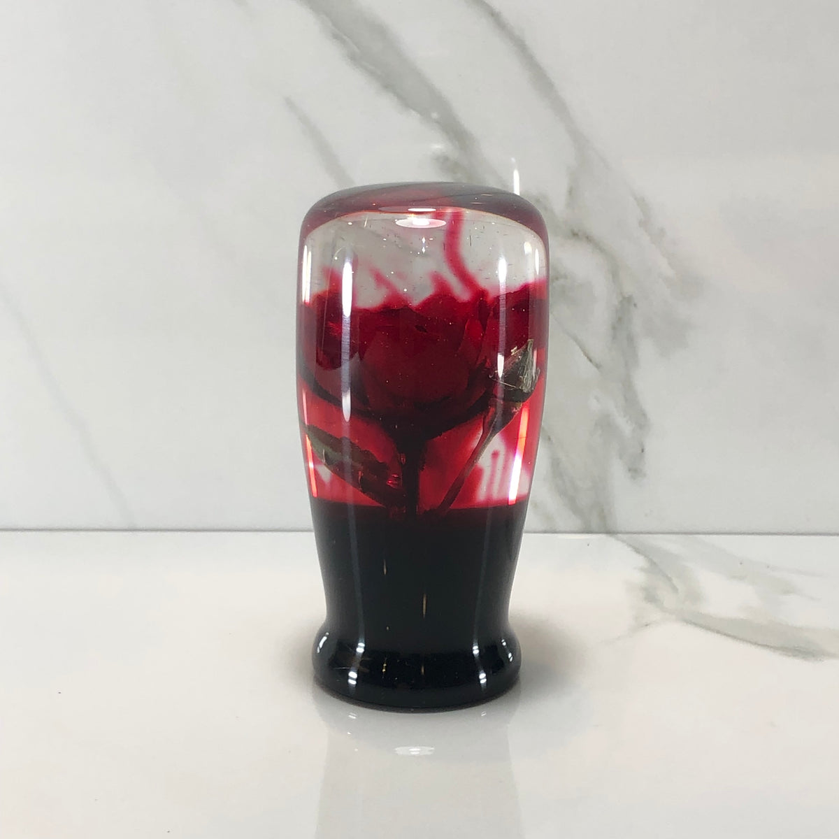 95mm Red Rose Resin Shift Knob — 3.5 in, 12mm x 1.25