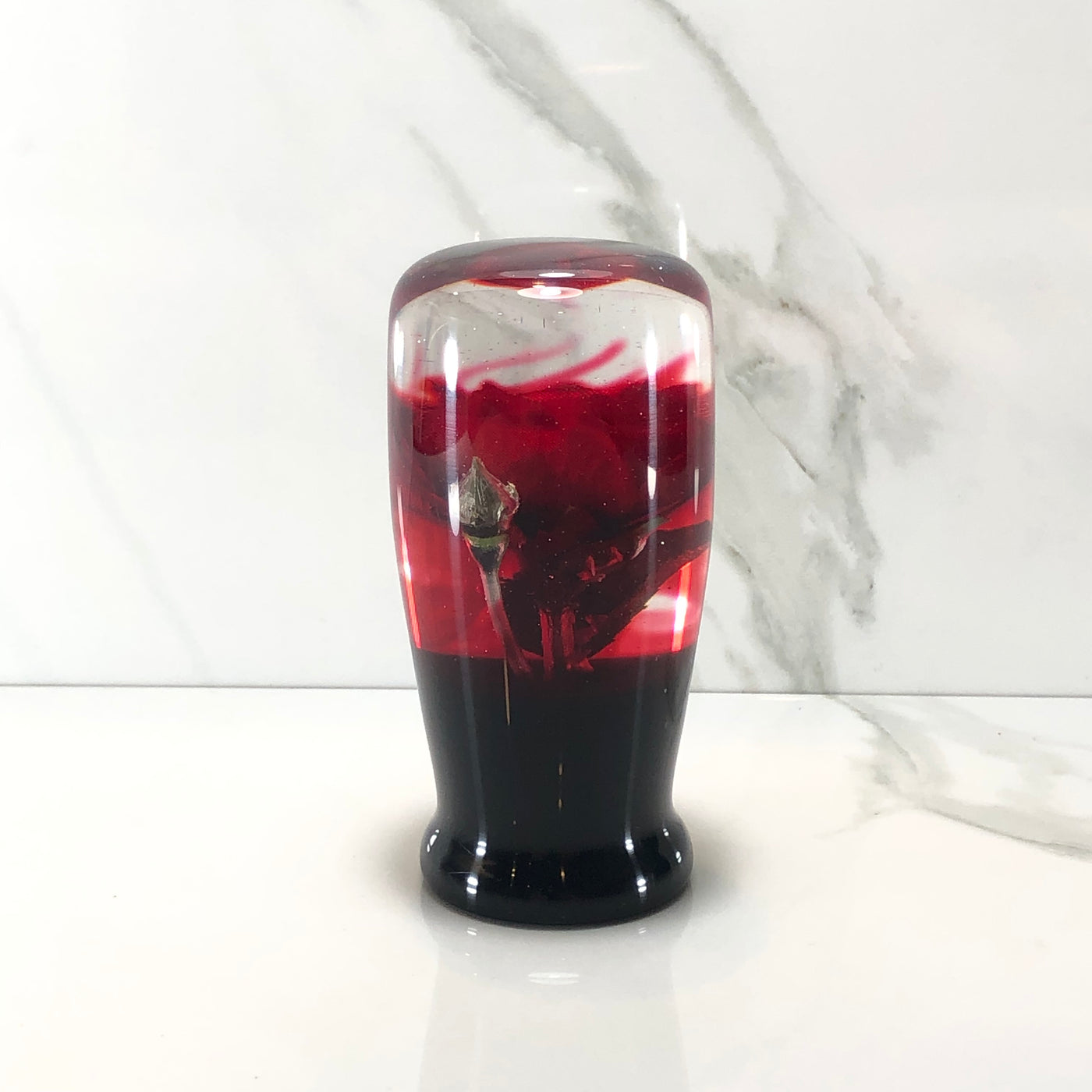 95mm Red Rose Resin Shift Knob — 3.5 in, 12mm x 1.25