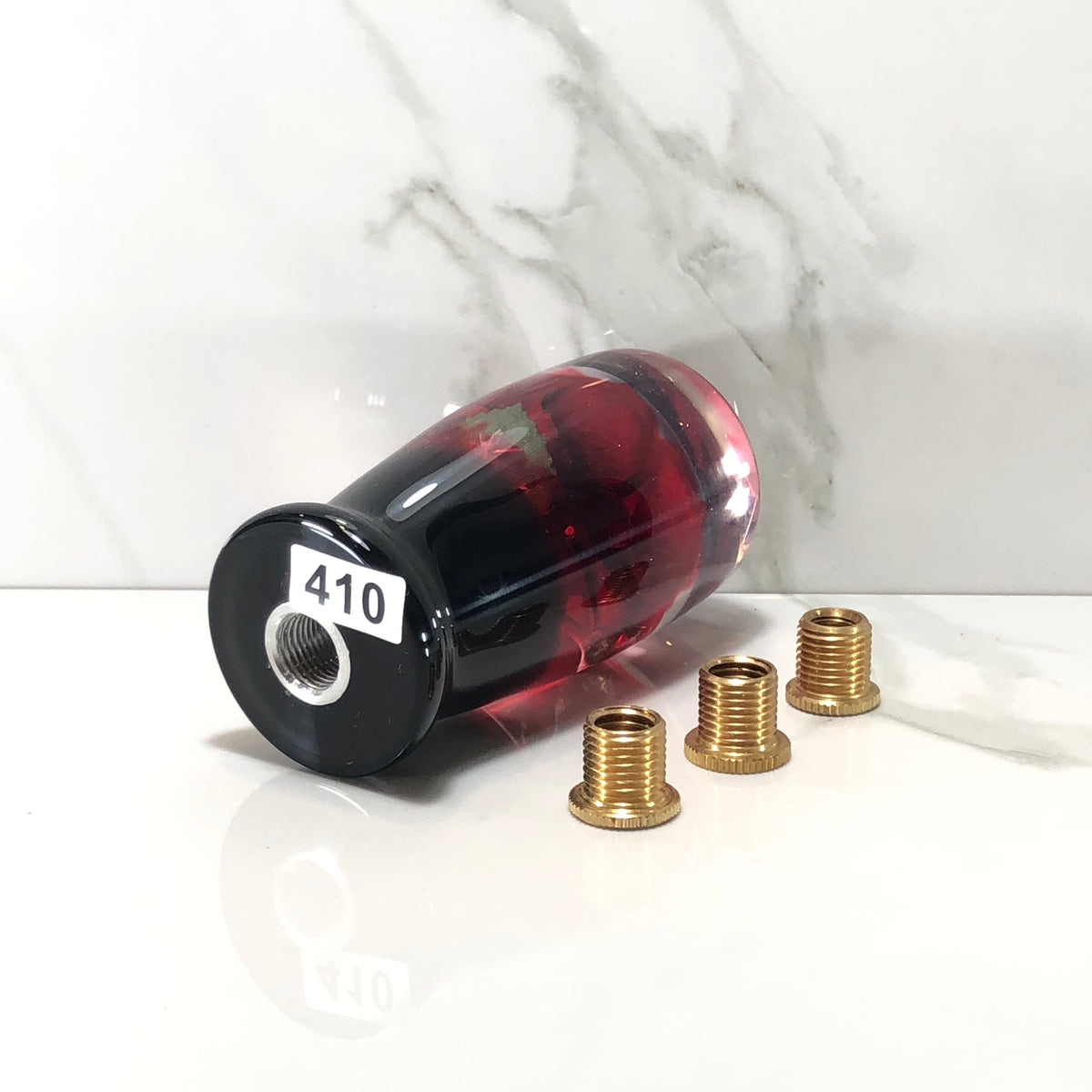95mm Red Rose Resin Shift Knob — 3.5 in, 12mm x 1.25