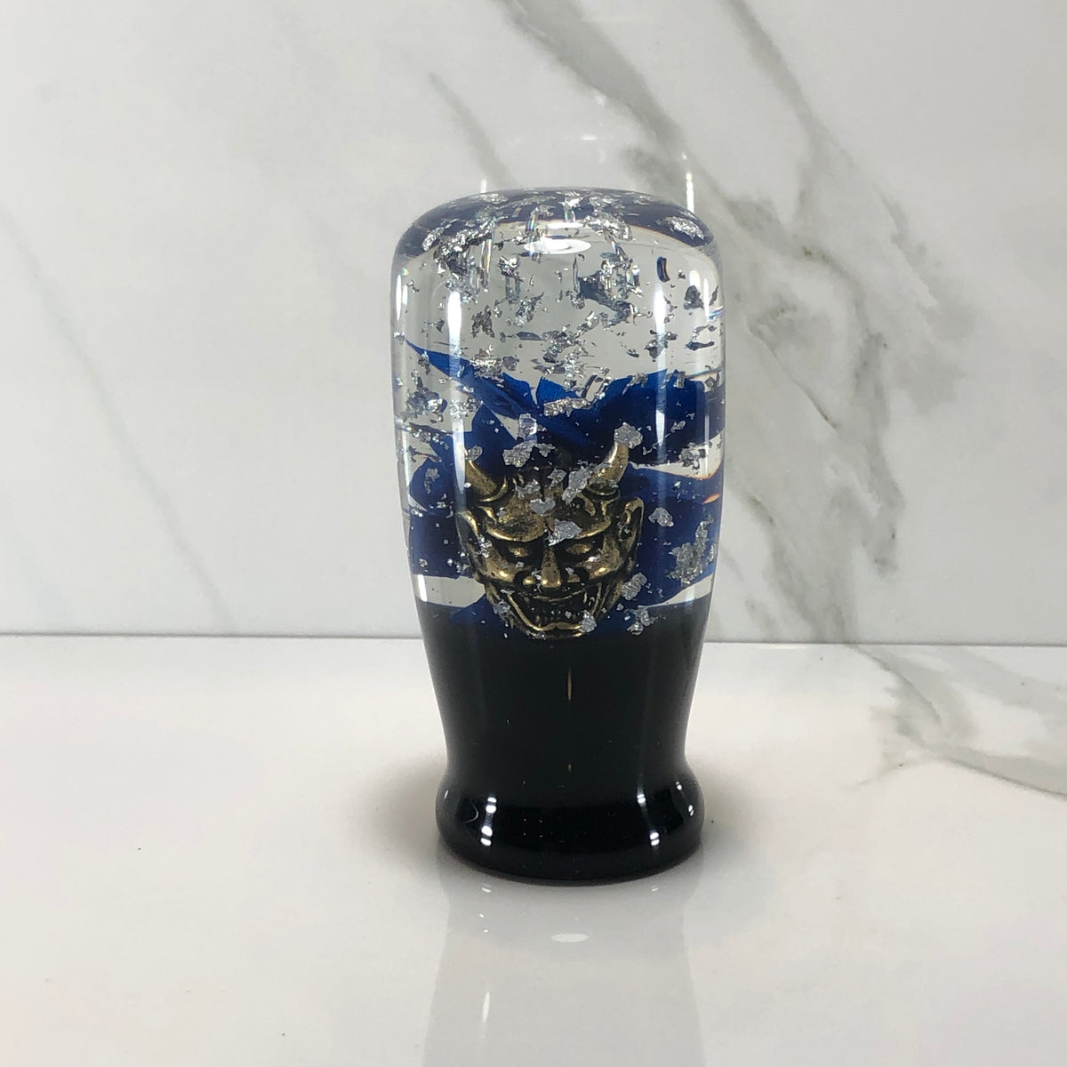 95mm Blue Blossom Oni Resin Shift Knob — 3.5 in, 12mm x 1.25