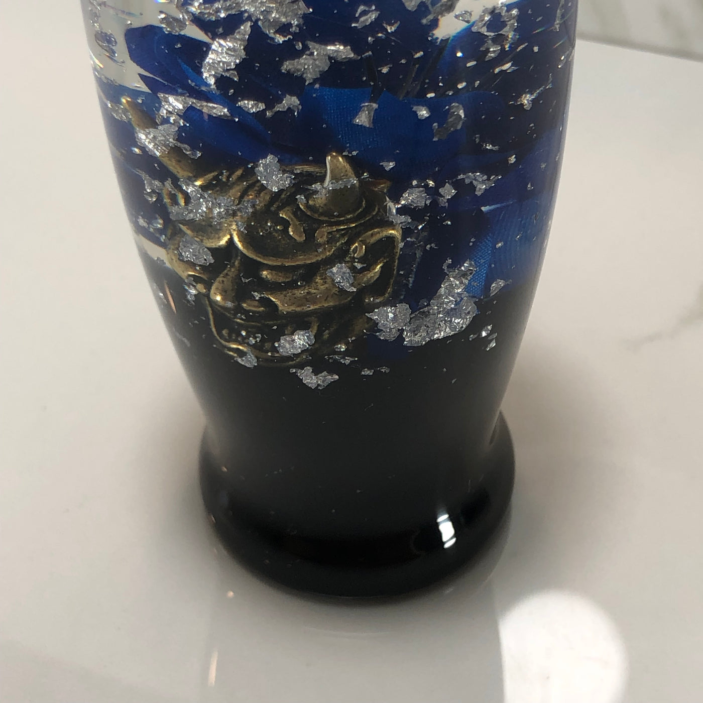 95mm Blue Blossom Oni Resin Shift Knob — 3.5 in, 12mm x 1.25
