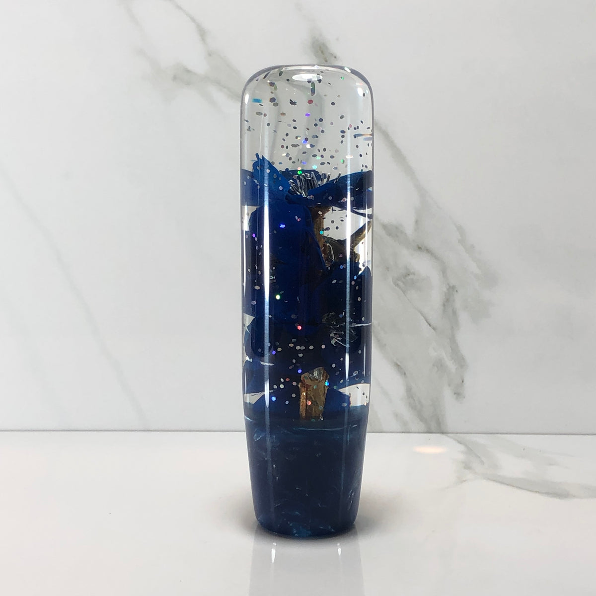 140mm Blue Blossom Oni Resin Shift Knob — 5.5 in, 12mm x 1.25