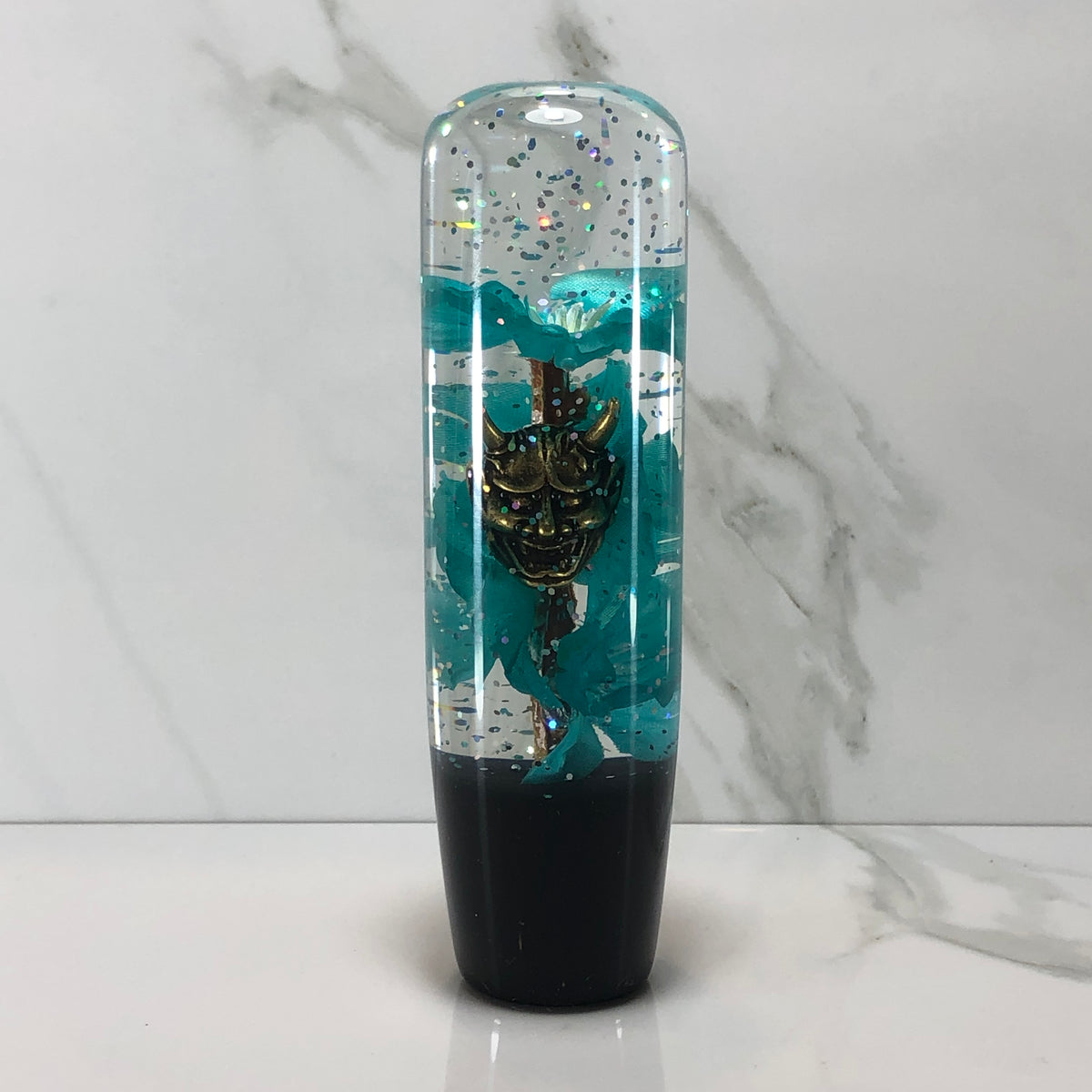 140mm Teal Oni Resin Shift Knob — 5.5 in, 12mm x 1.25