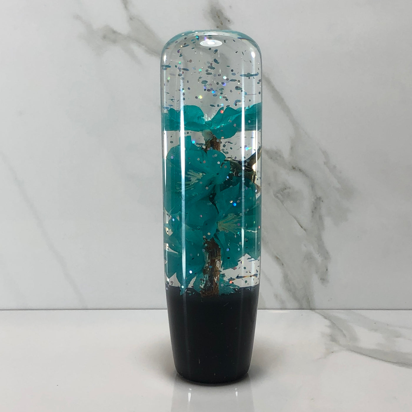 140mm Teal Oni Resin Shift Knob — 5.5 in, 12mm x 1.25