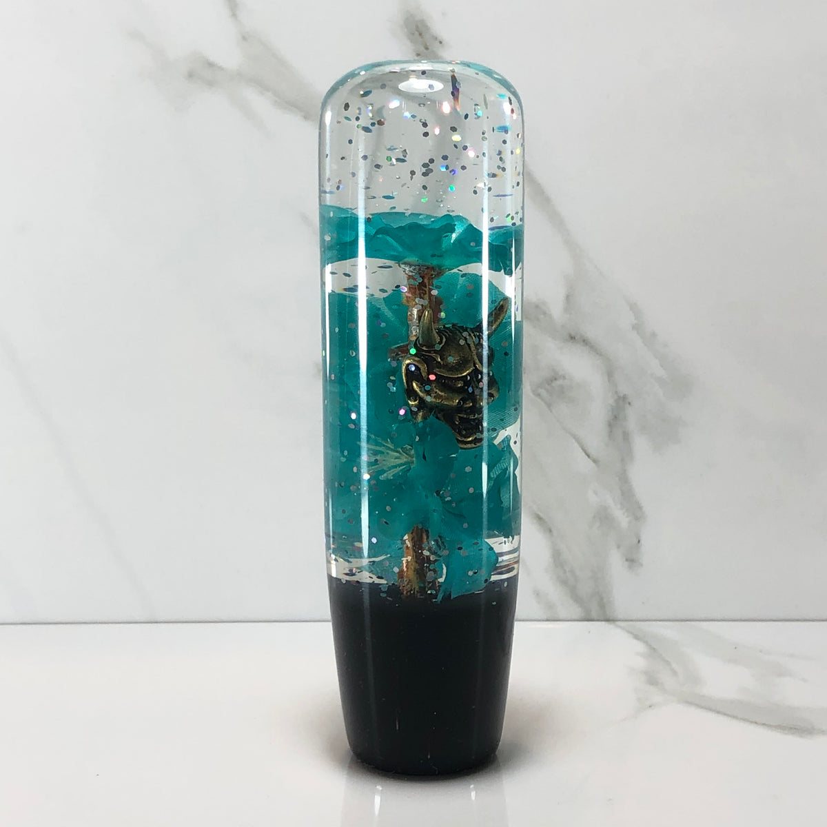 140mm Teal Oni Resin Shift Knob — 5.5 in, 12mm x 1.25