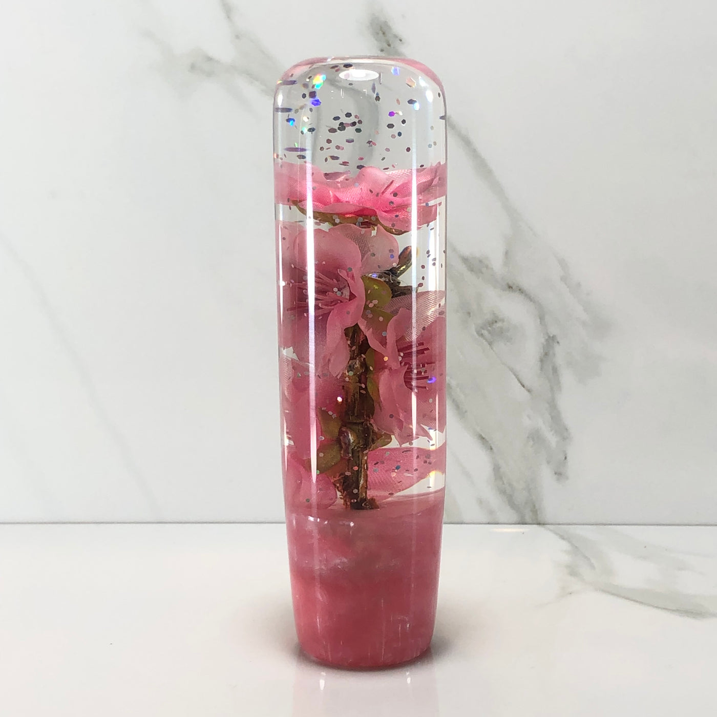 140mm Pink Blossom Oni Resin Shift Knob — 5.5 in, 12mm x 1.25