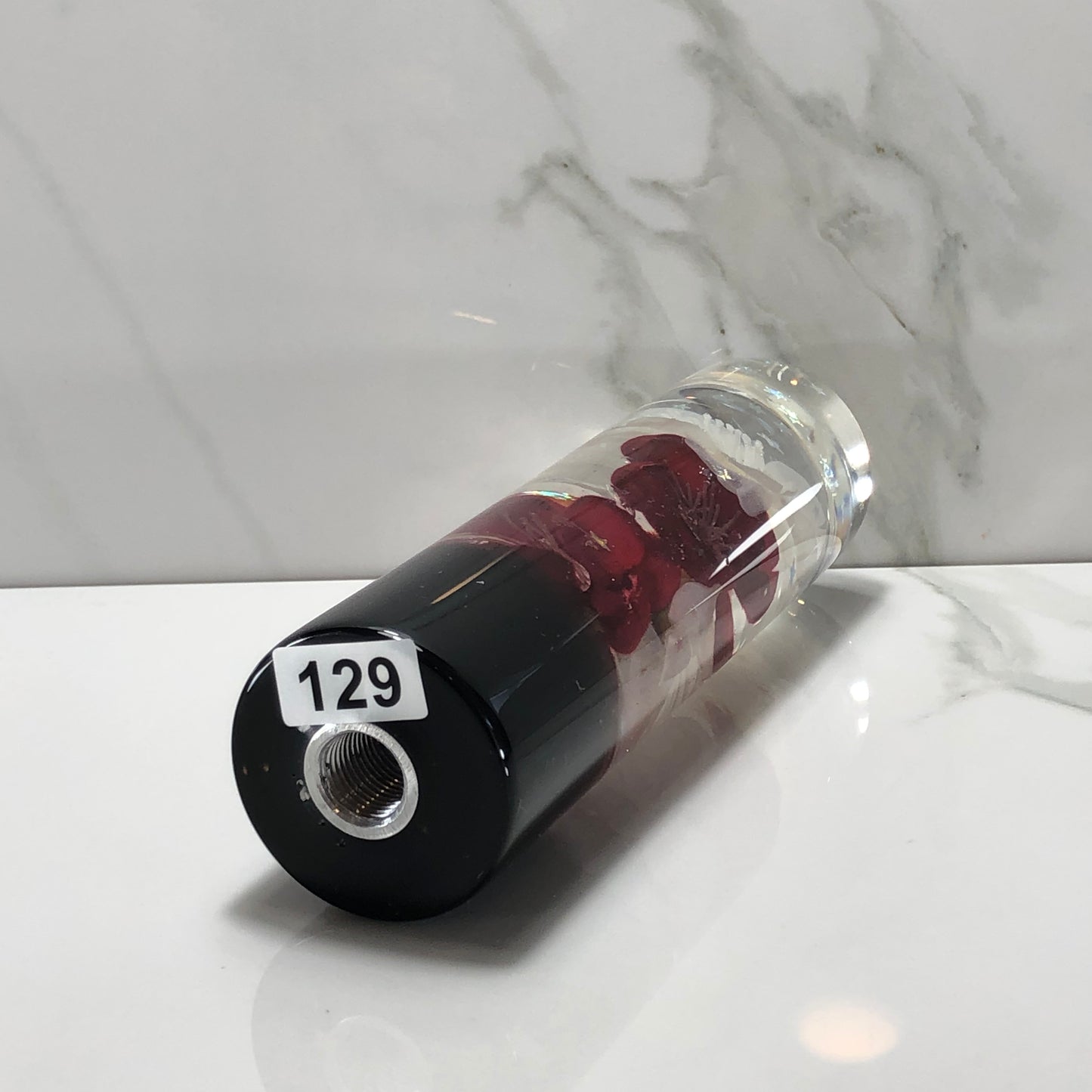 Mr__Grip 5 1/2 Resin Custom Shift Knob White Red   Cherry Blossom  JDM