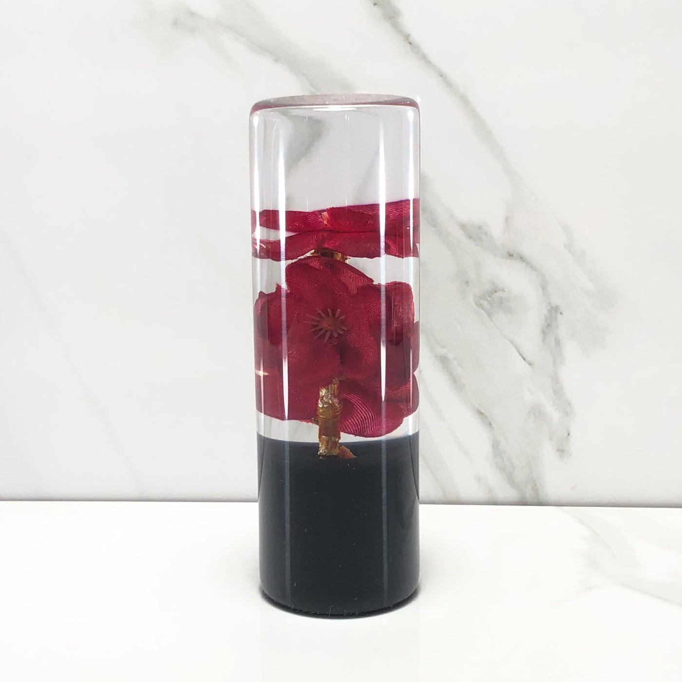 115mm Red Blossom Resin Shift Knob — 4.5 in, 12mm x 1.25