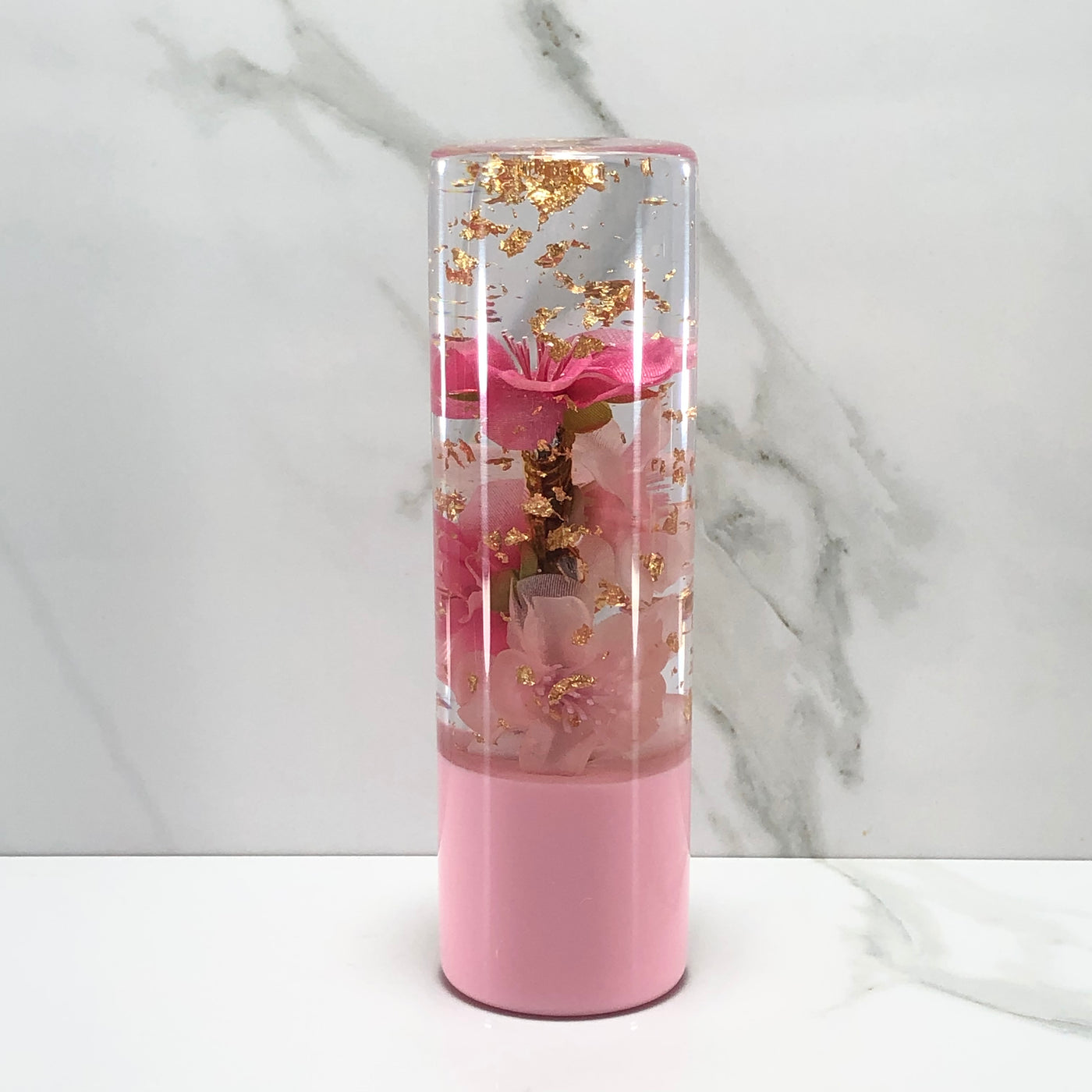140mm Pink Blossom Resin Shift Knob — 5.5 in, 12mm x 1.25