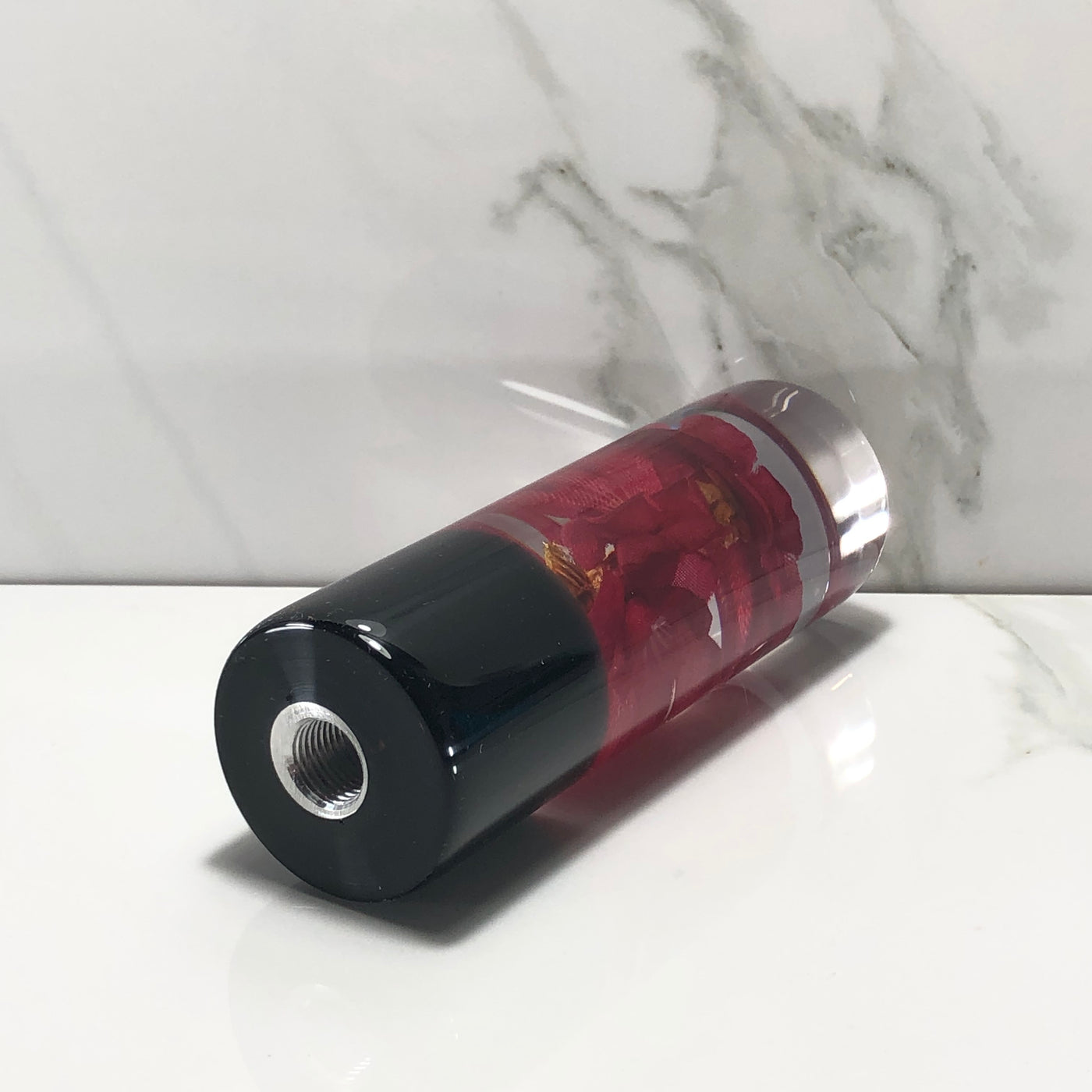 115mm Red Blossom Resin Shift Knob — 4.5 in, 12mm x 1.25