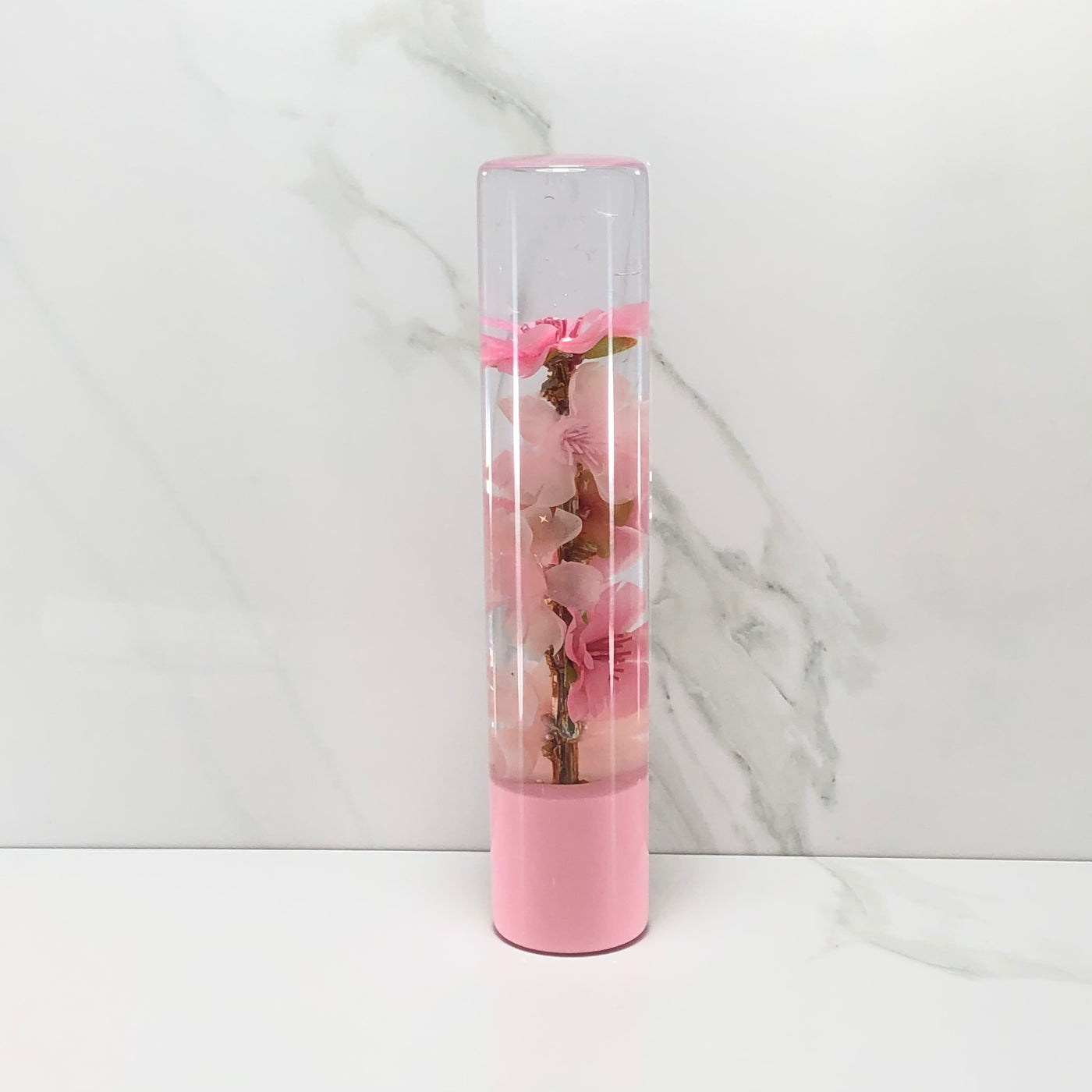 190mm Pink Blossom Resin Shift Knob — 7.5 in, 12mm x 1.25