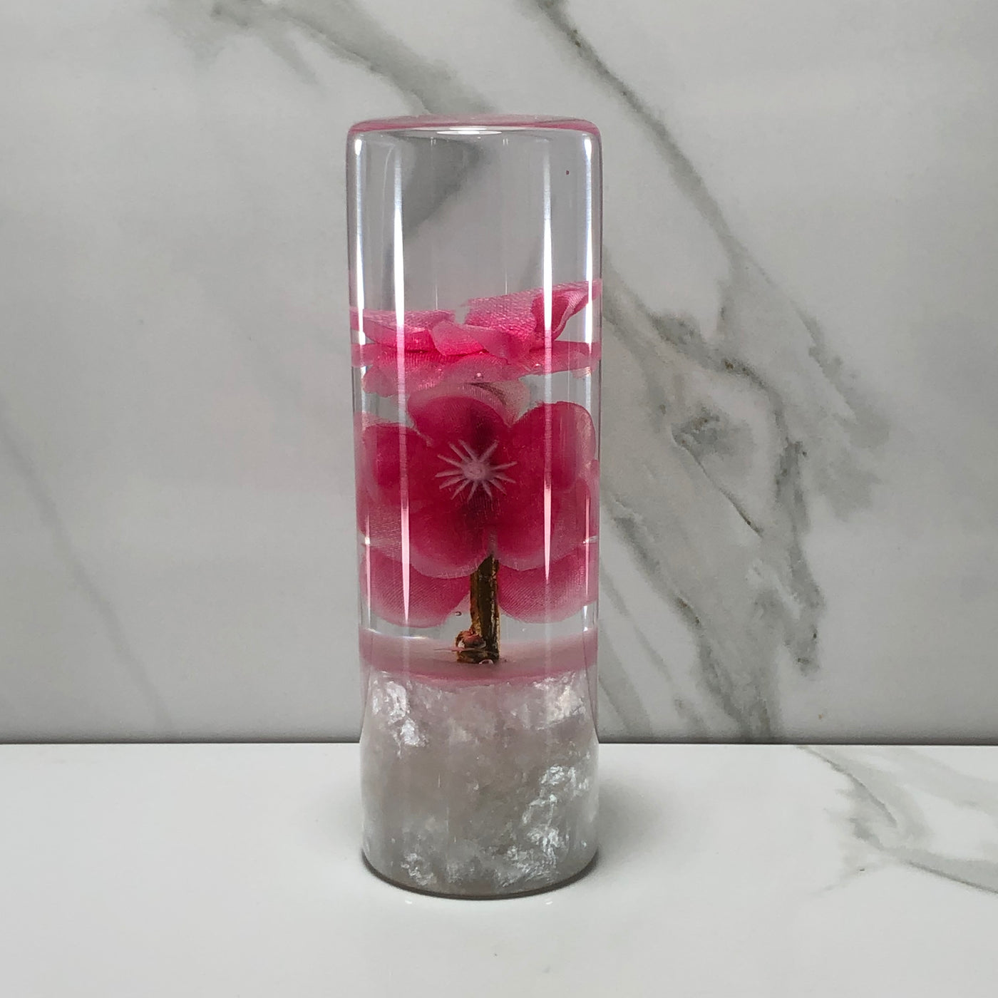 115mm Pink Blossom Resin Shift Knob — 4.5 in, 12mm x 1.25