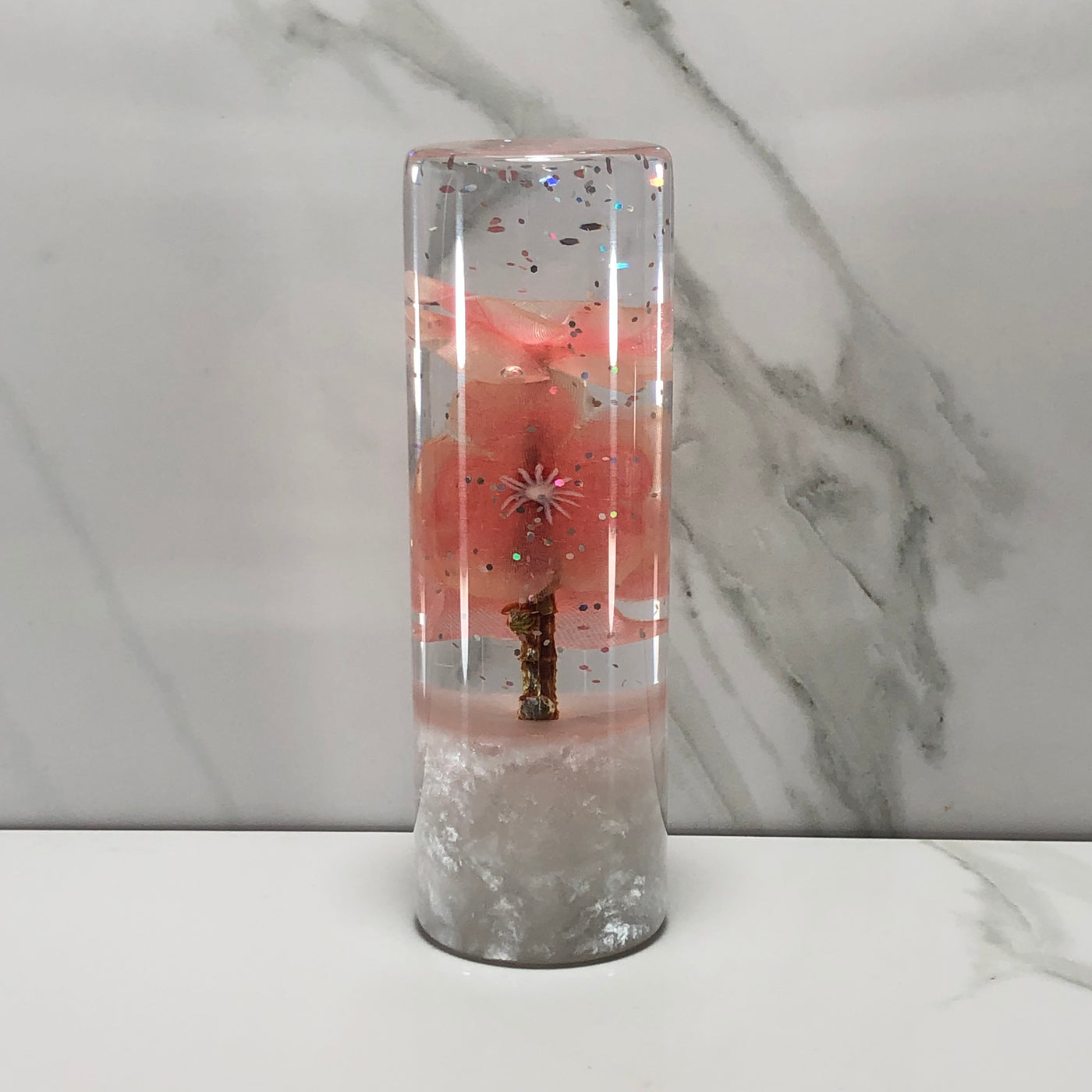 115mm Peach Blossom Resin Shift Knob — 4.5 in, 12mm x 1.25