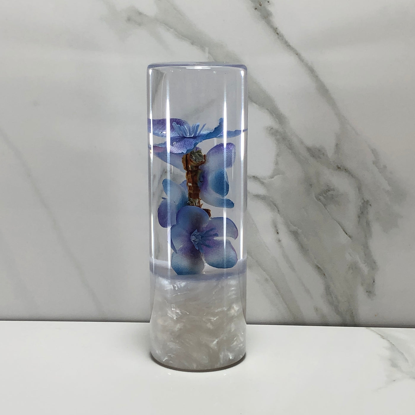 115mm Blue Purple Blossom Resin Shift Knob — 4.5 in, 12mm x 1.25