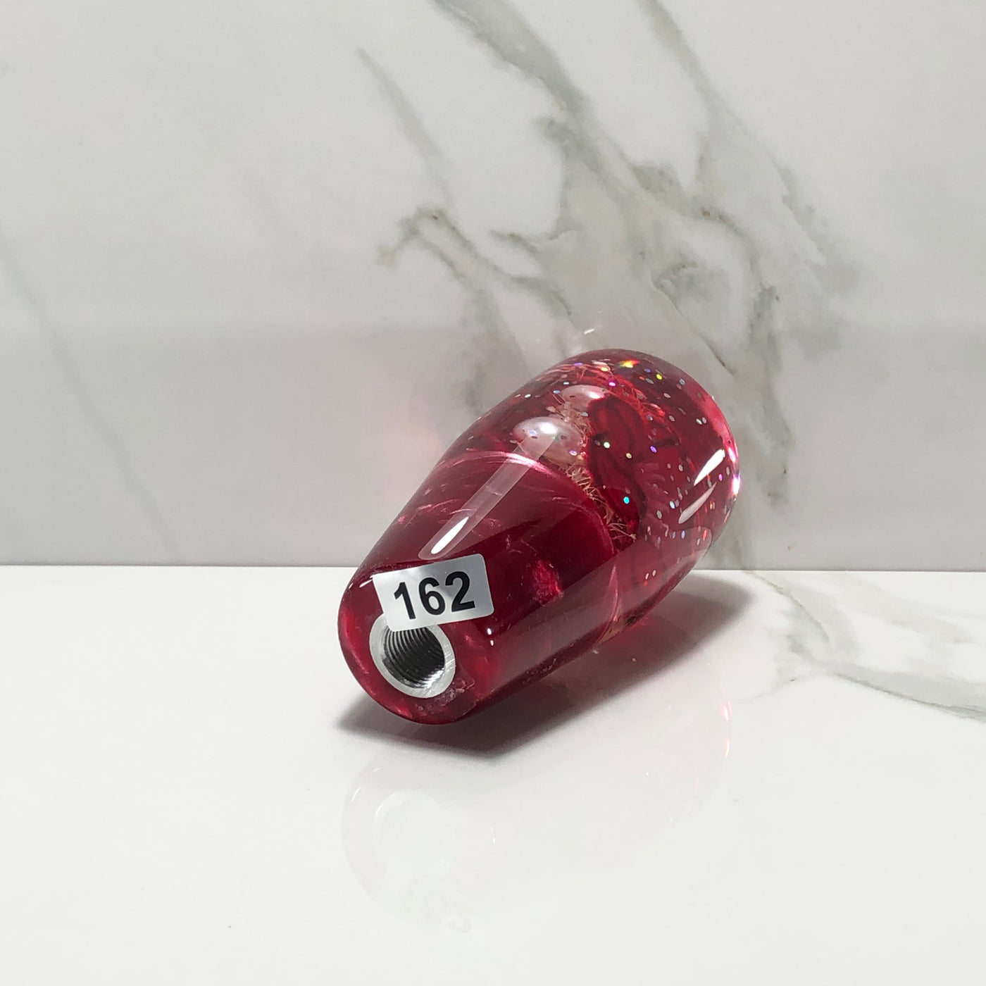 95mm Red Blossom Butterfly Resin Shift Knob — 3.5 in, 12mm x 1.25