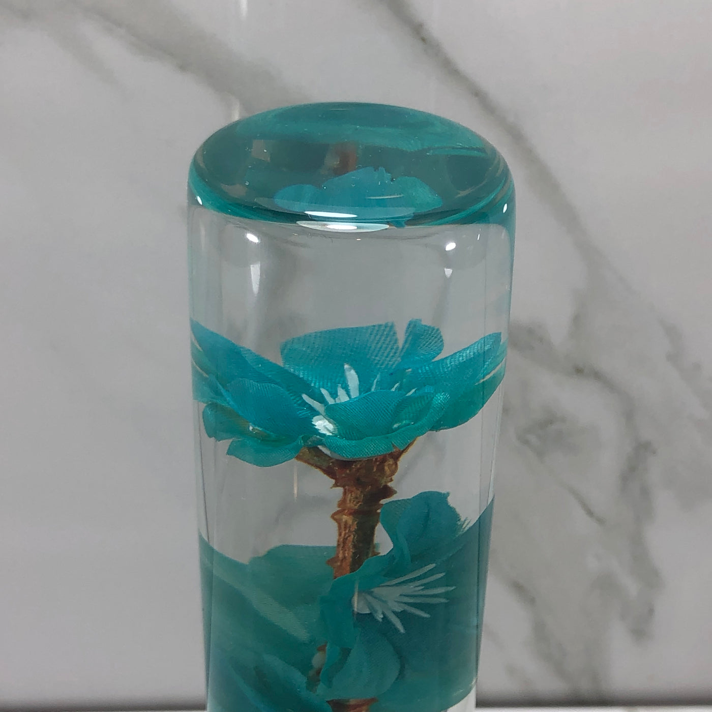 140mm Teal Resin Shift Knob — 5.5 in, 12mm x 1.25