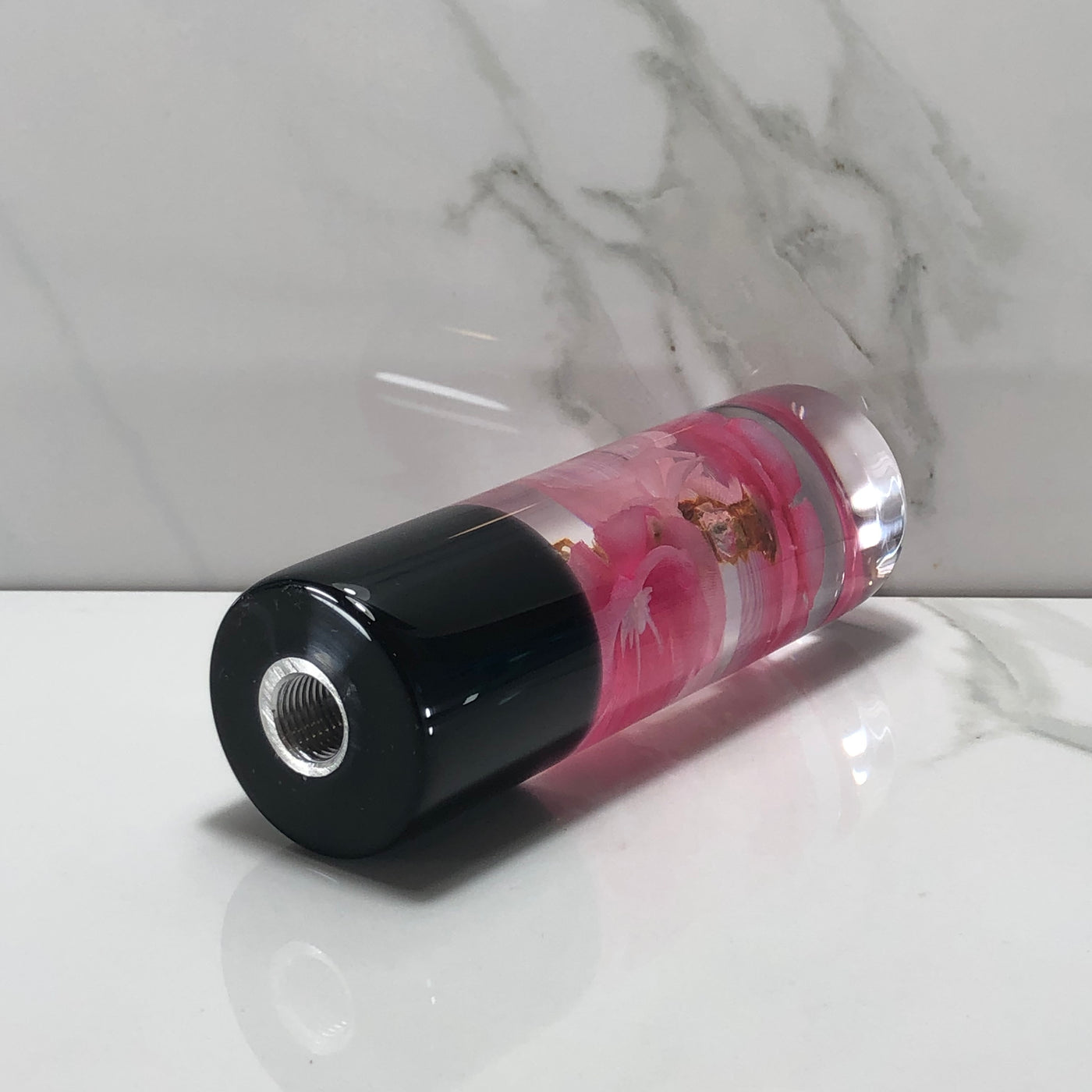 115mm Pink Blossom Resin Shift Knob — 4.5 in, 12mm x 1.25